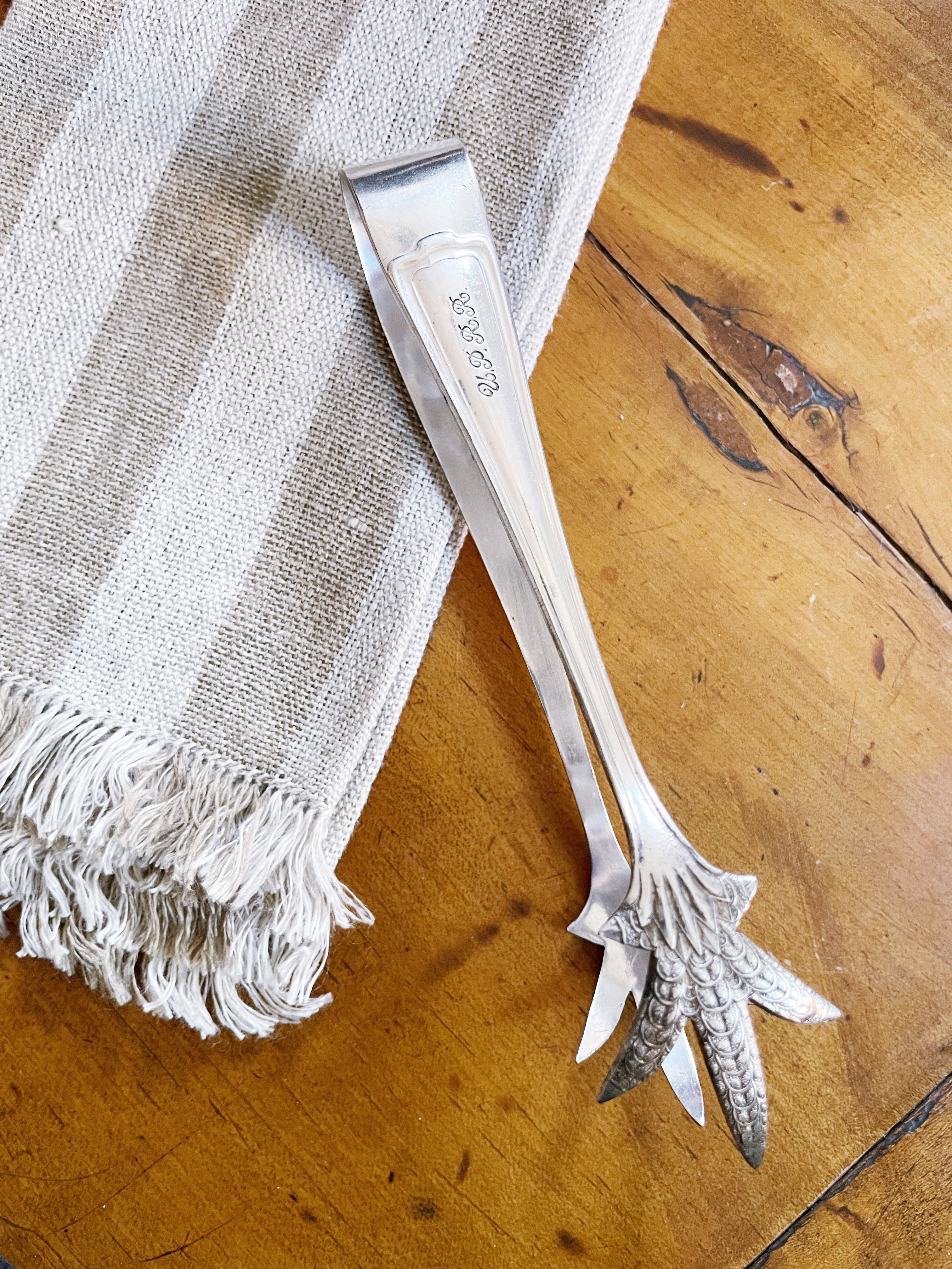 Vintage Silver Union Pacific Railroad Ice Tongs