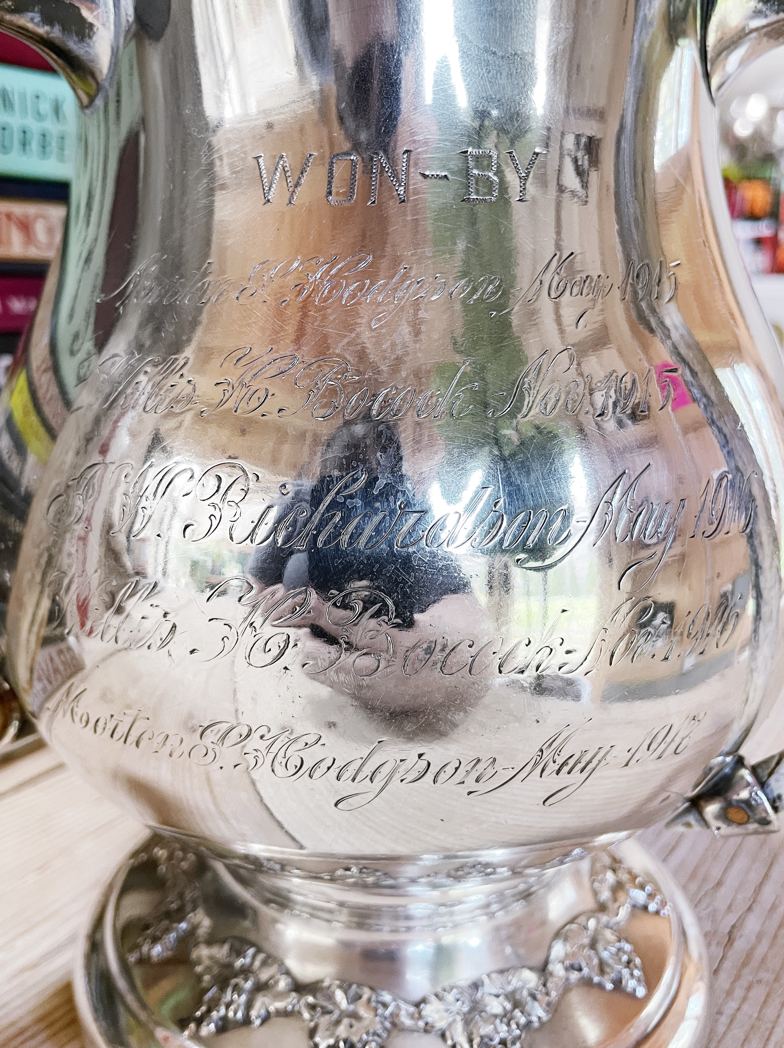 1908 Silver Plated Athens GA Golf Trophy with Deer Antler Handles