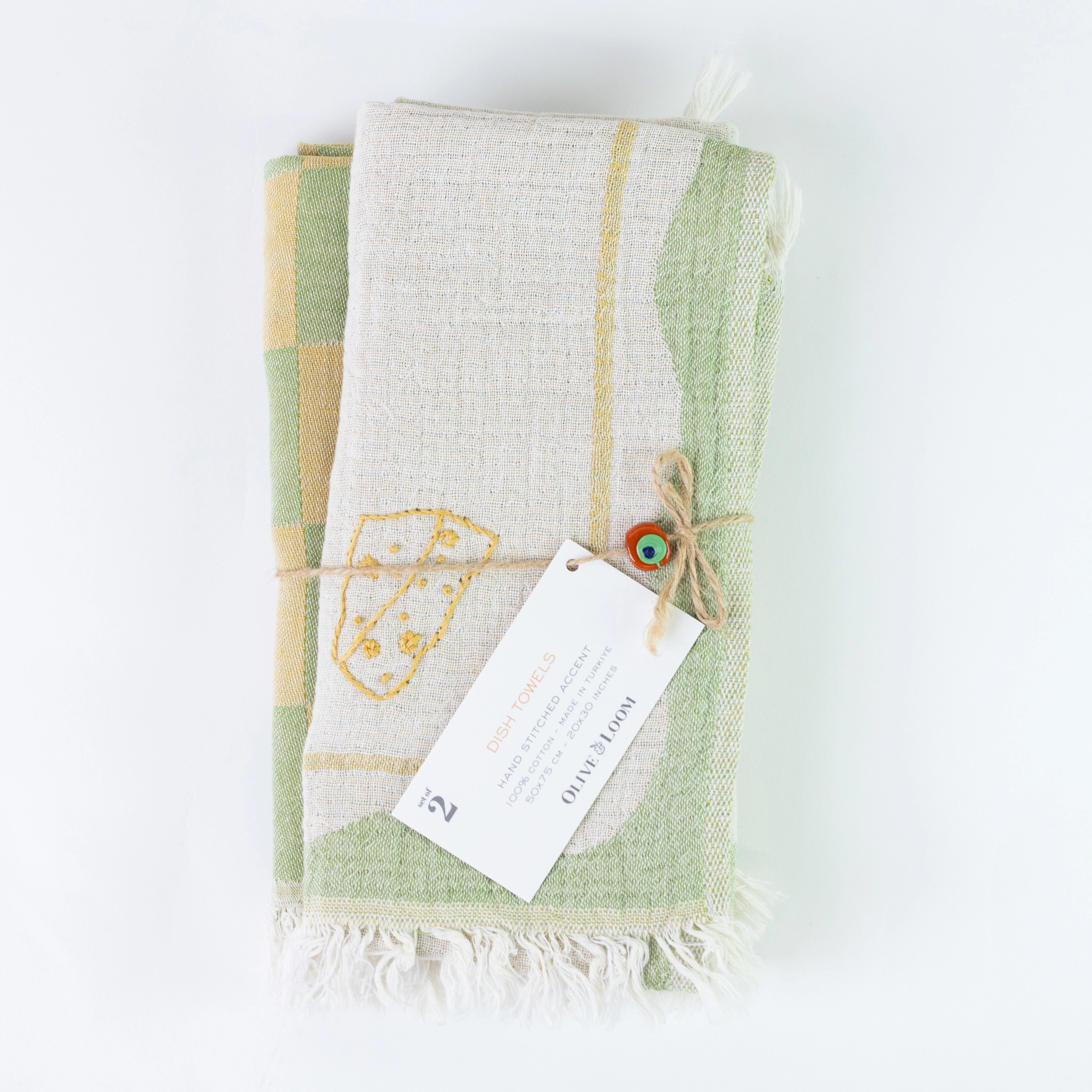 Cheese - Hand Embroidered Kitchen Towel Set