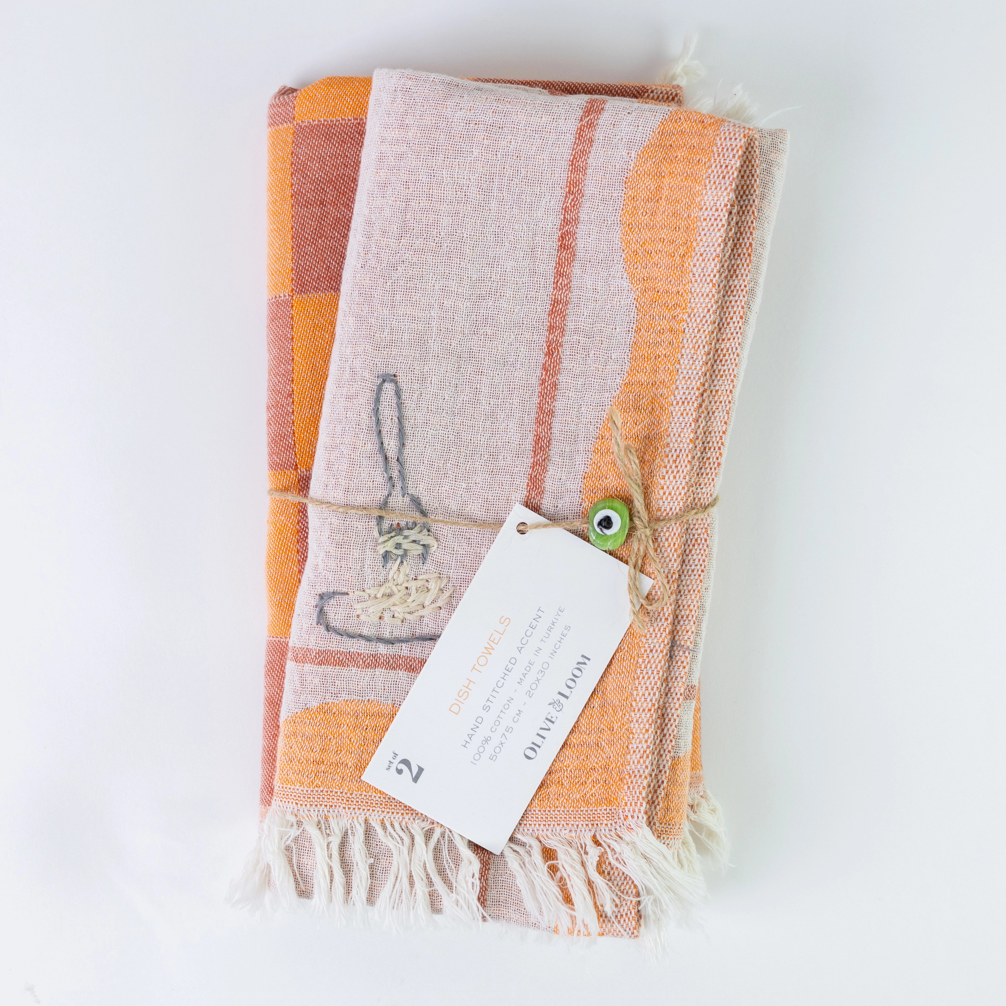 Pasta - Hand Embroidered Kitchen Towel Set