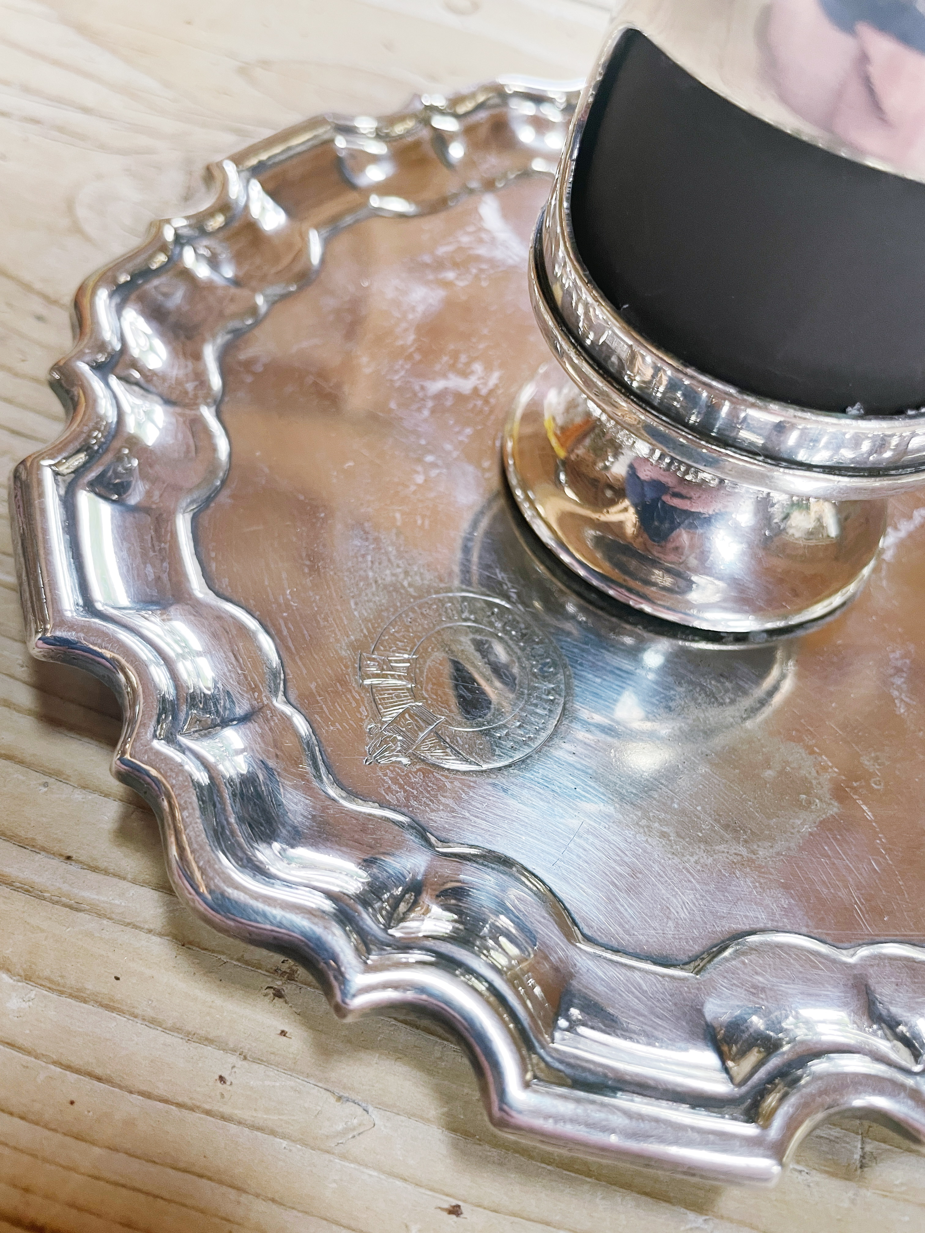 Vintage English Silver Plated Match Holder from Royal Albion Hotel in Brighton