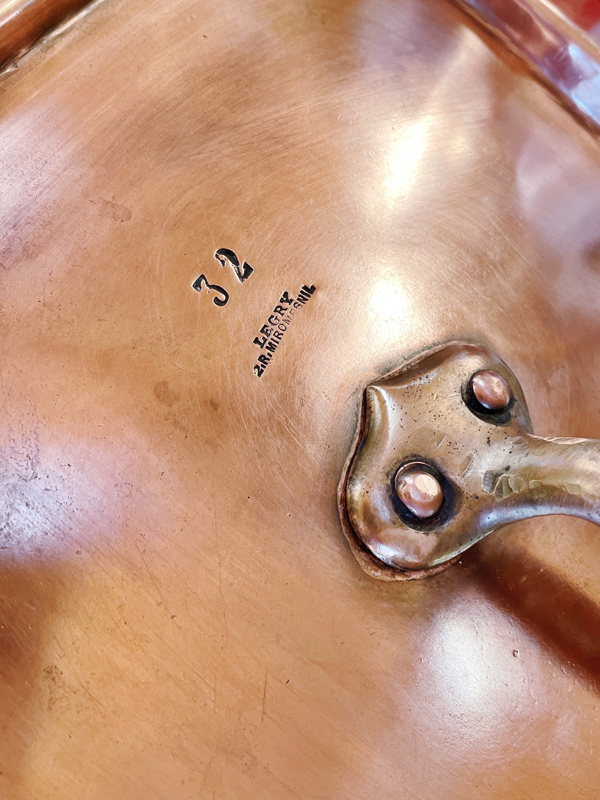 Antique French Legry Copper Daubiere Pan