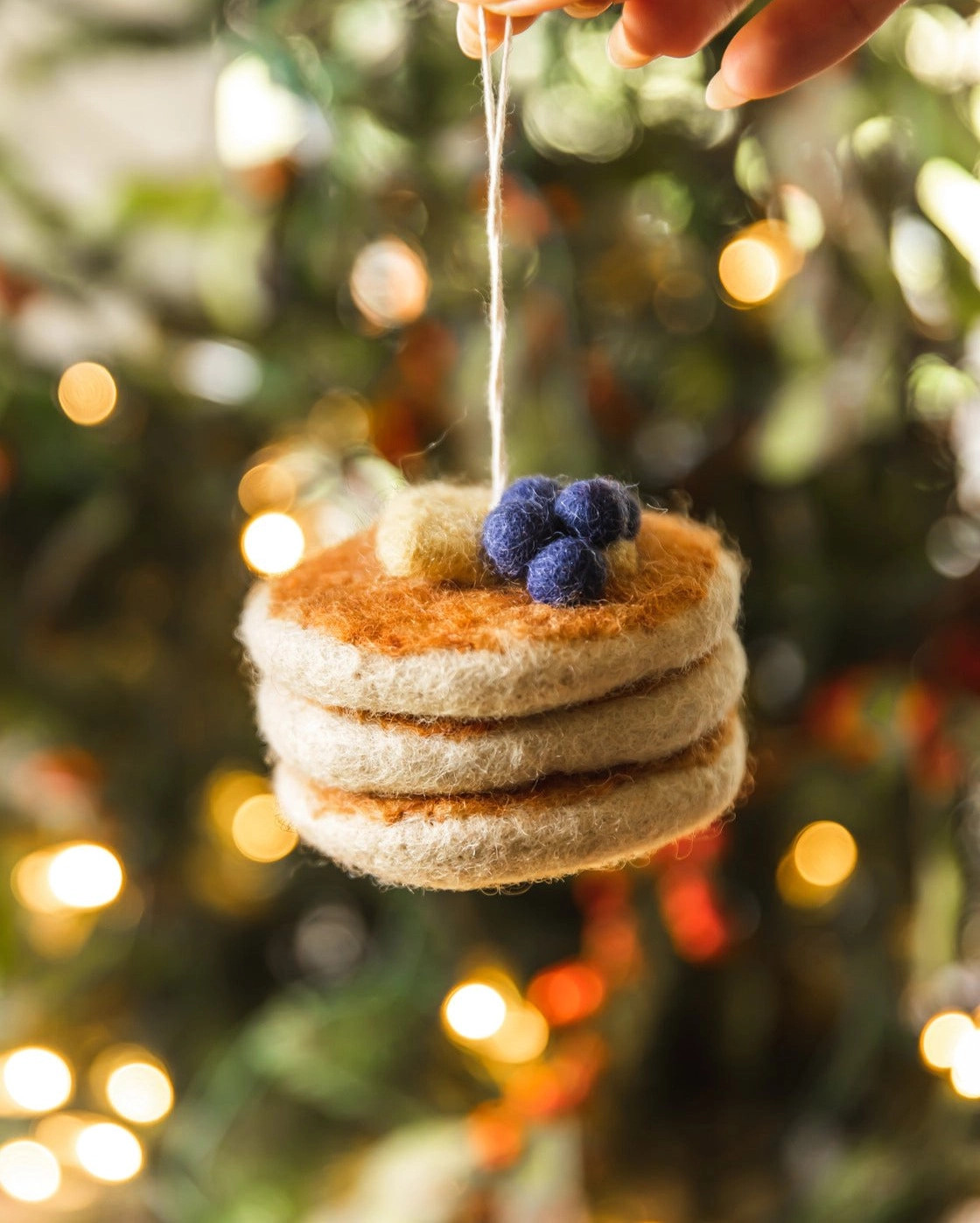 Felted Pancake Ornament