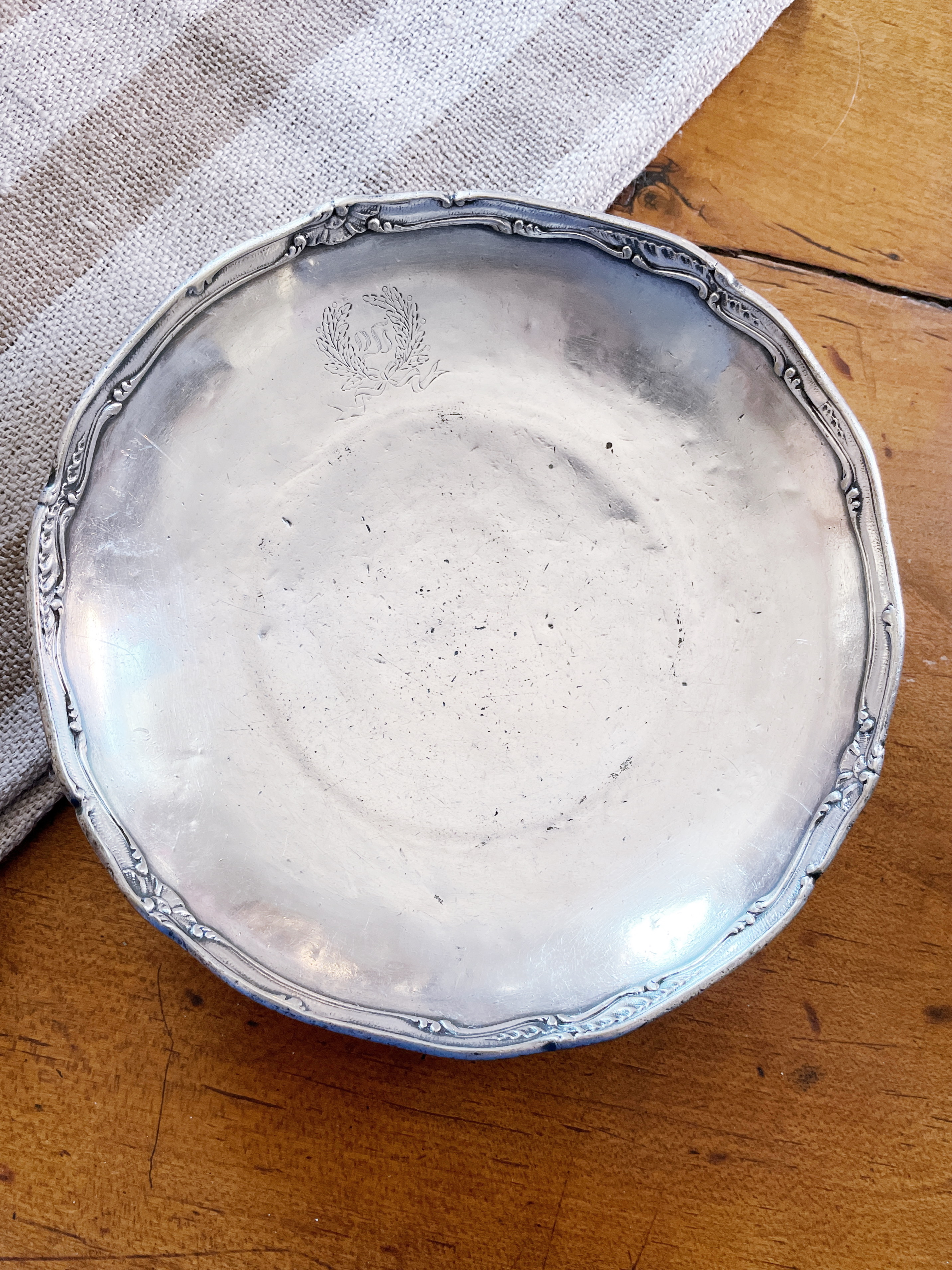Antique 1893 Silver Plated Footed Dish from The Waldorf Hotel NYC