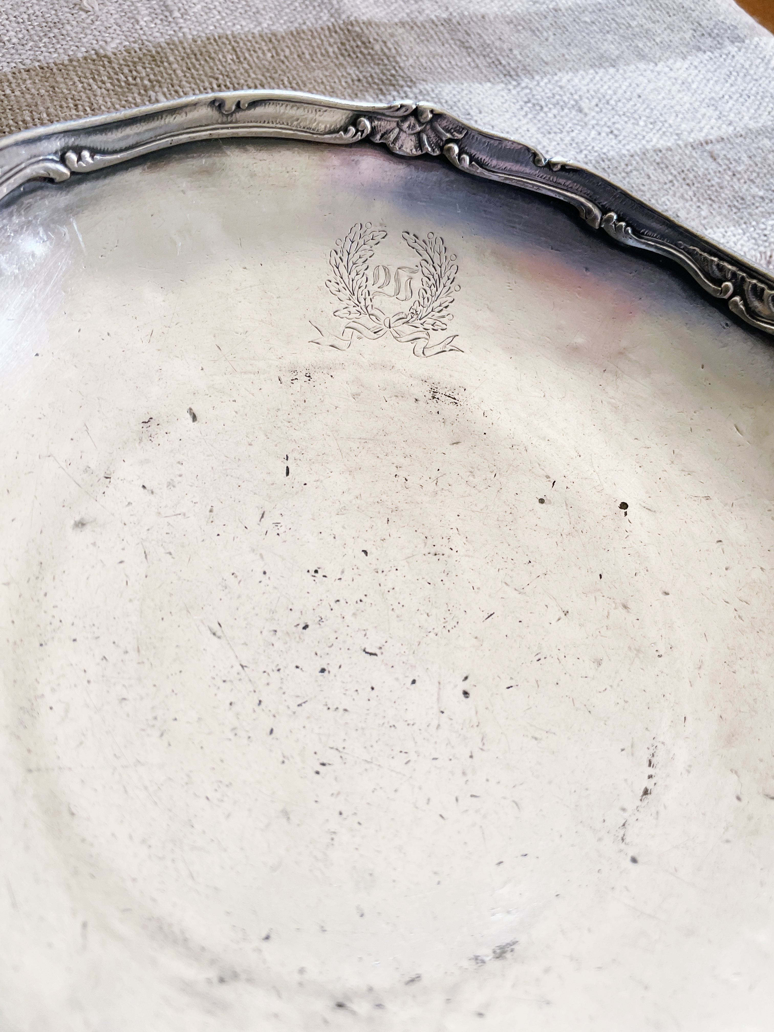 Antique 1893 Silver Plated Footed Dish from The Waldorf Hotel NYC