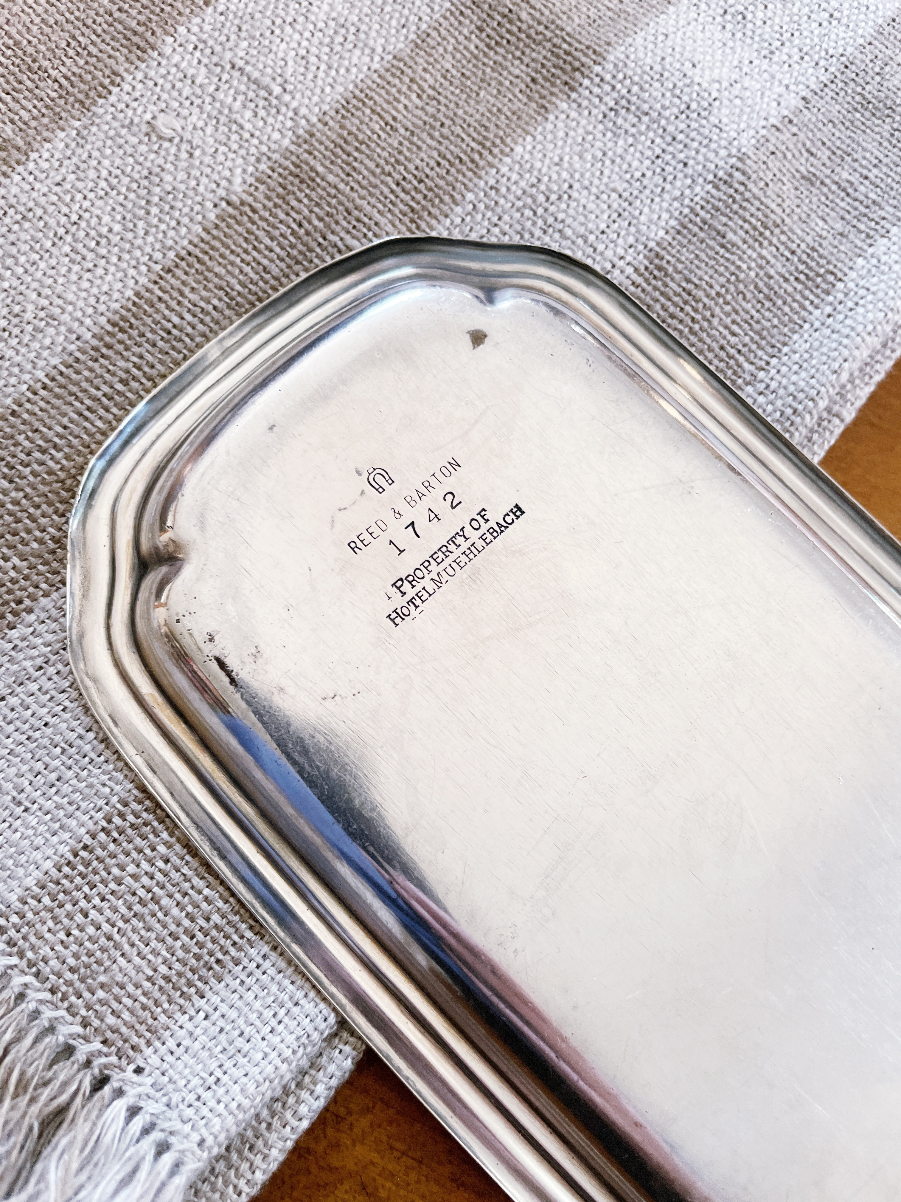 1948 Silver Tip Tray from Hotel Muehlebach in Kansas City
