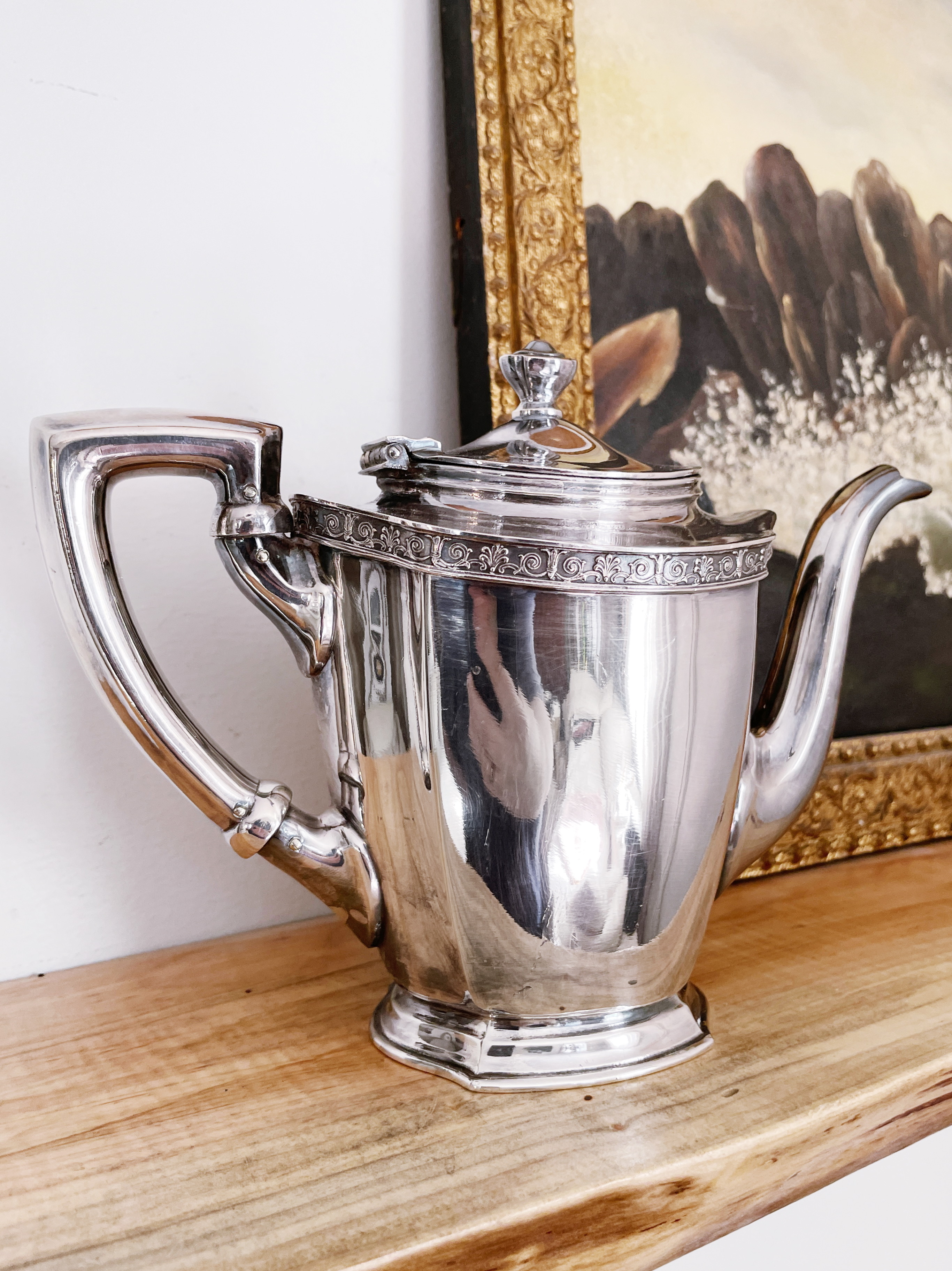 Antique Silver Plated Teapot from Admiral Hotel in Cape May NJ