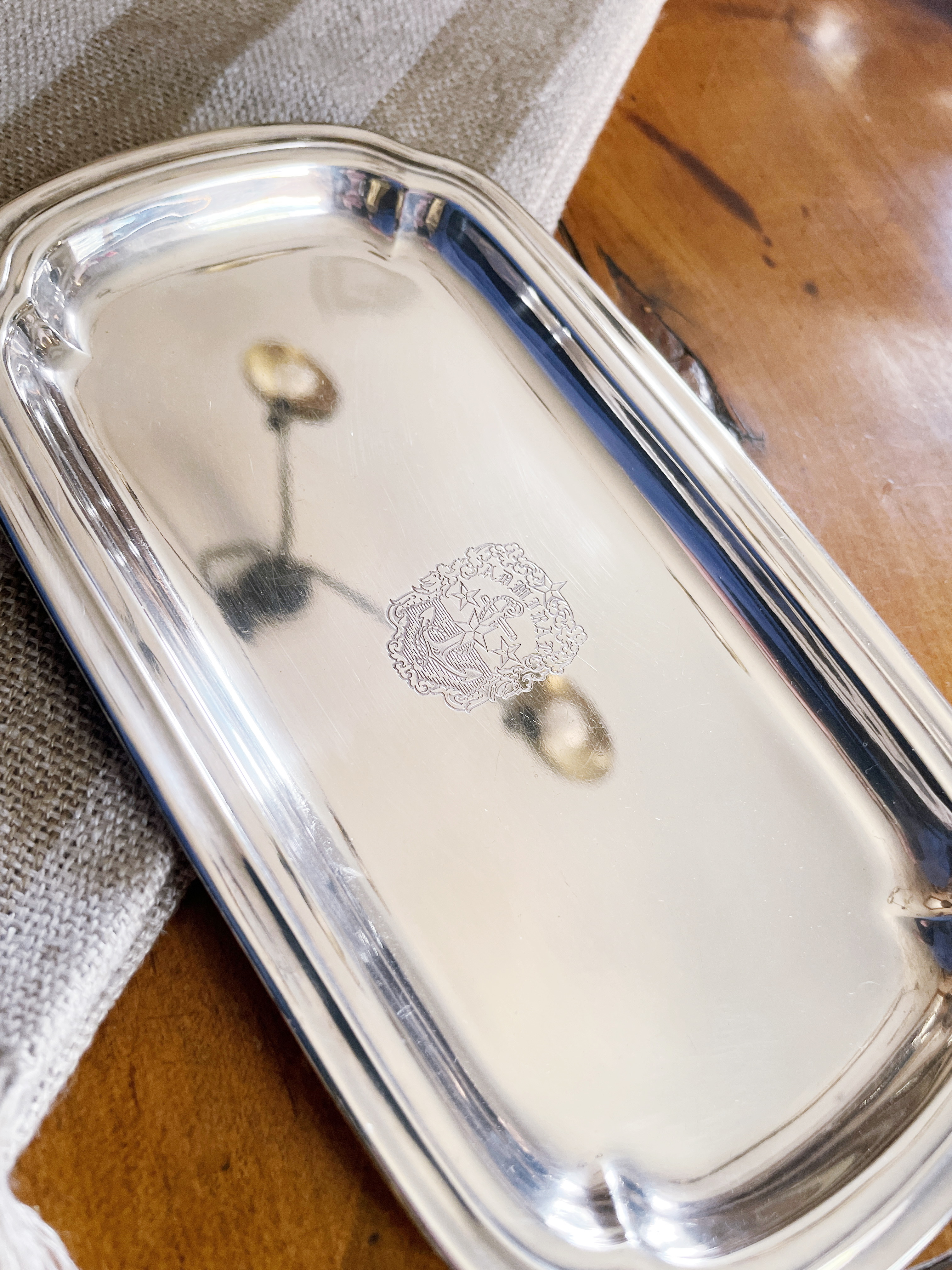 Antique Silver Plated Tip Tray from Admiral Hotel in Cape May NJ