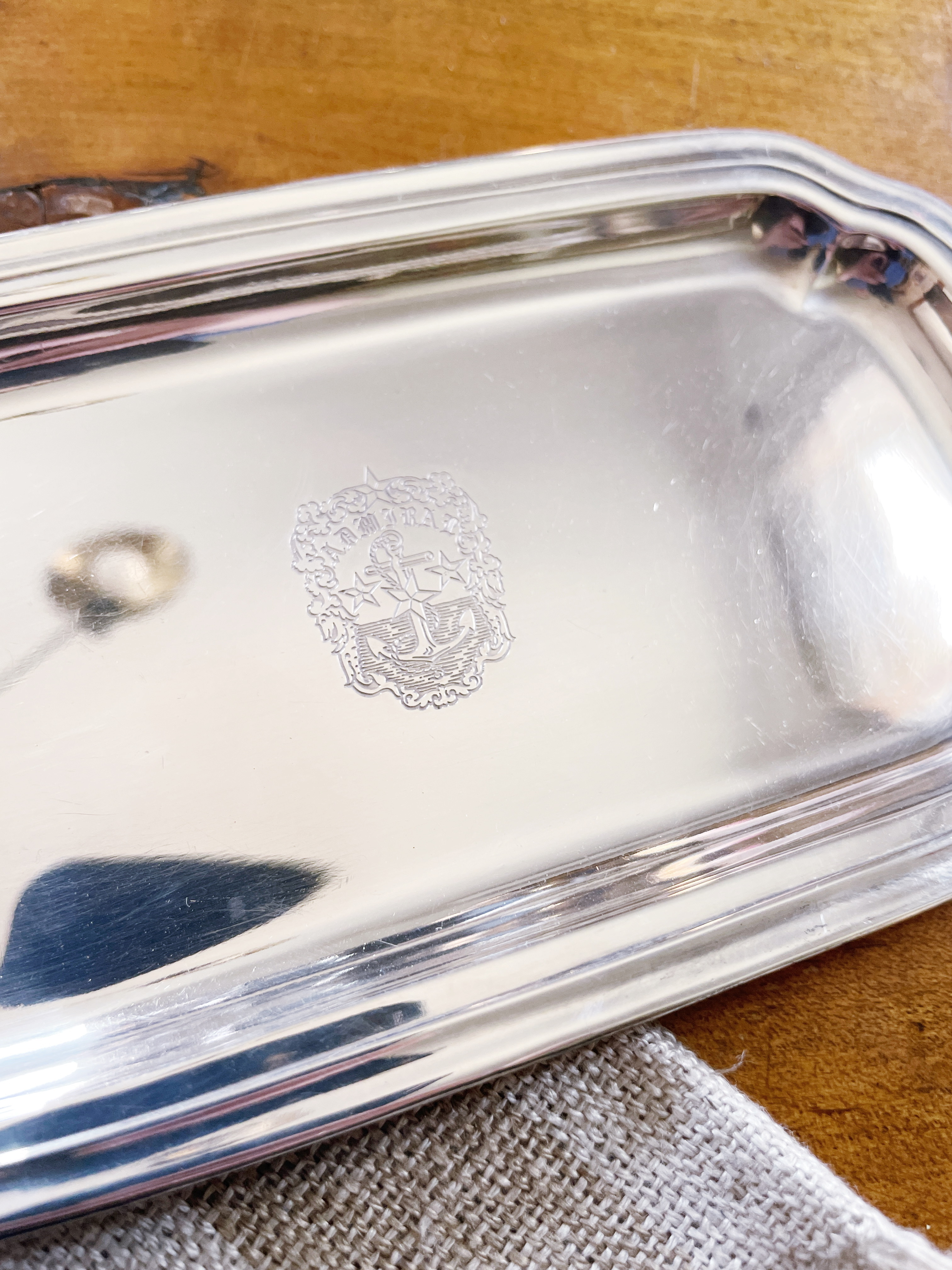 Antique Silver Plated Tip Tray from Admiral Hotel in Cape May NJ