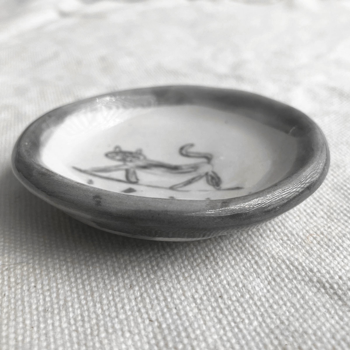 Handmade Ceramic Cat Dish