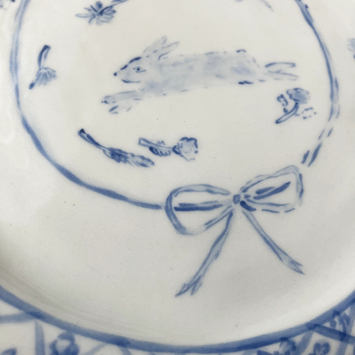 Handpainted Ceramic Rabbit Plate