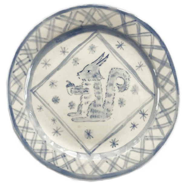 Handpainted Ceramic Squirrel Plate