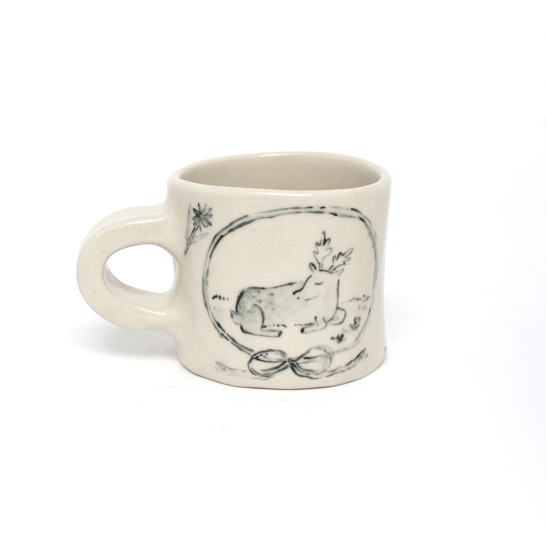 Handpainted Ceramic Deer Mug