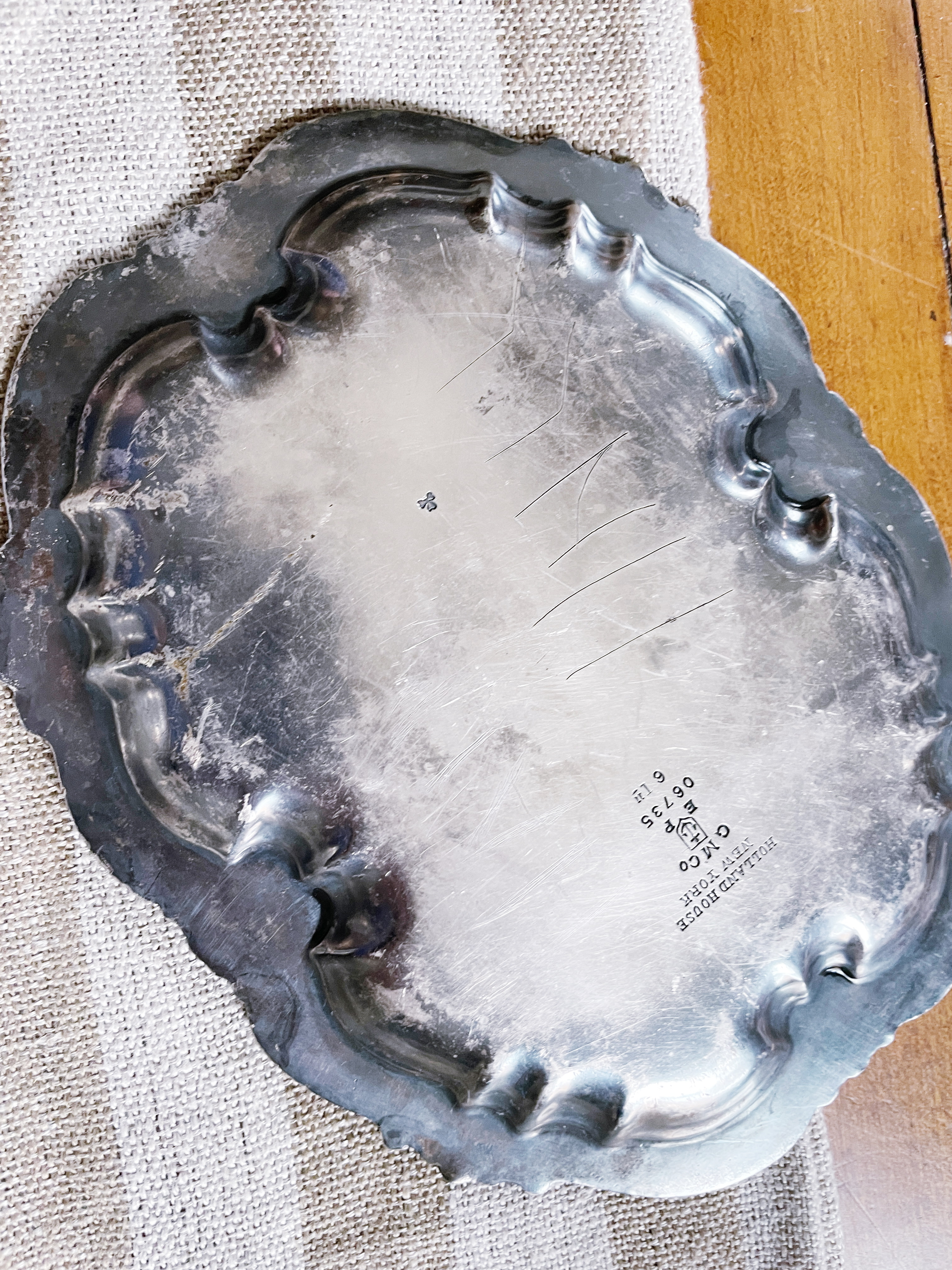 Antique Silver Plated Tip Tray From Holland House Hotel in Nyc