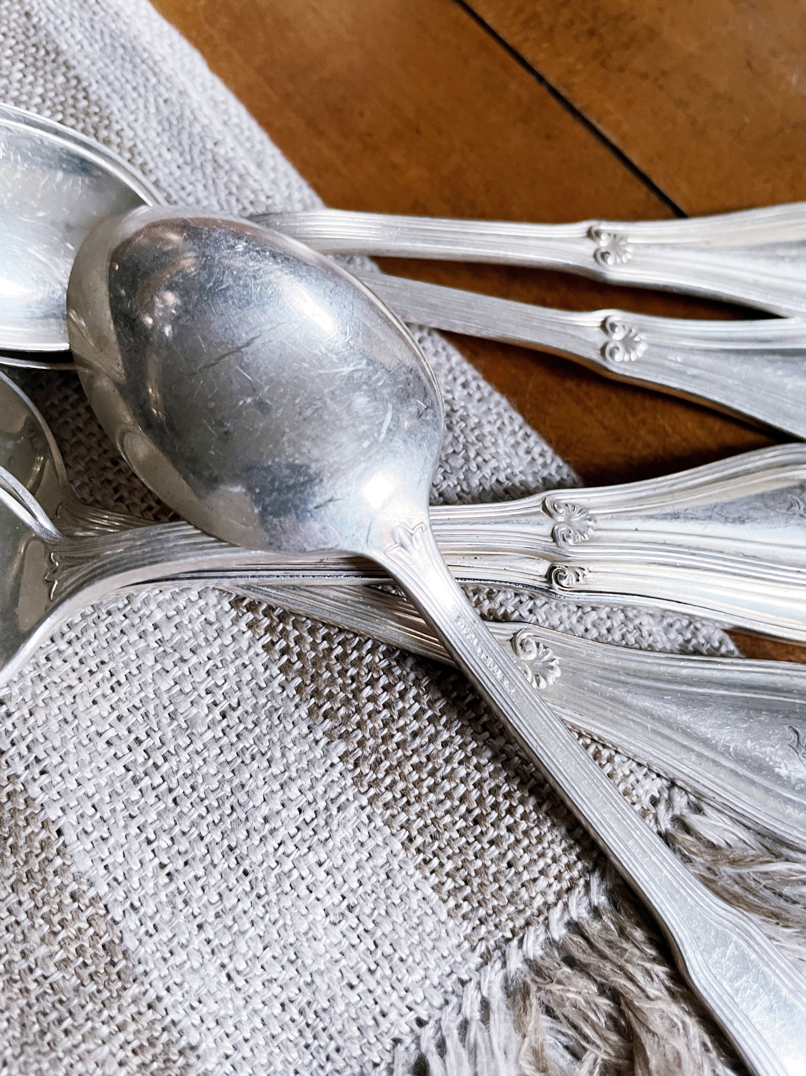 Set of 6 Antique Silver Plated Tiffany & Co Teaspoons
