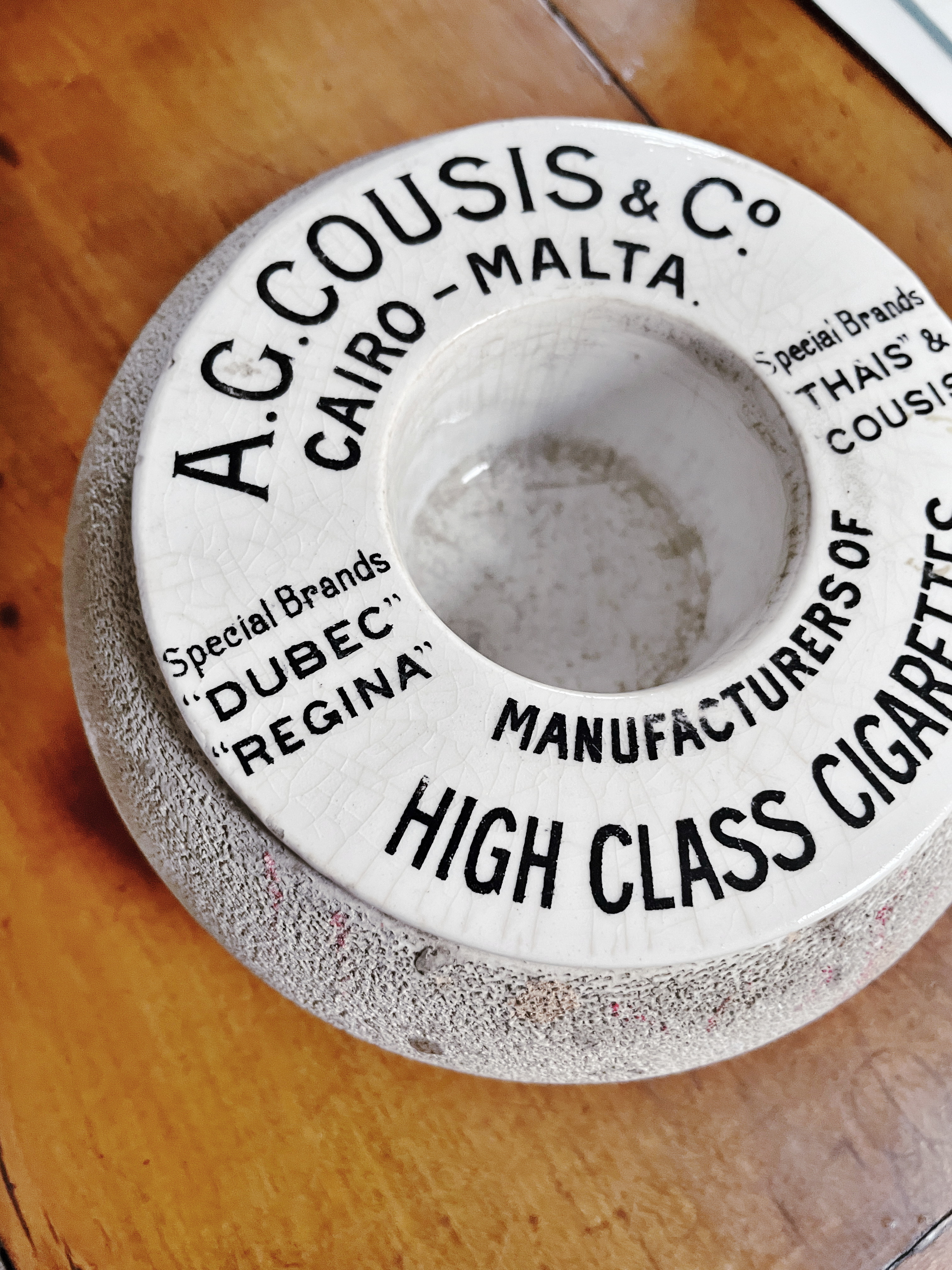 Antique English Cigarette Advertising Match Striker