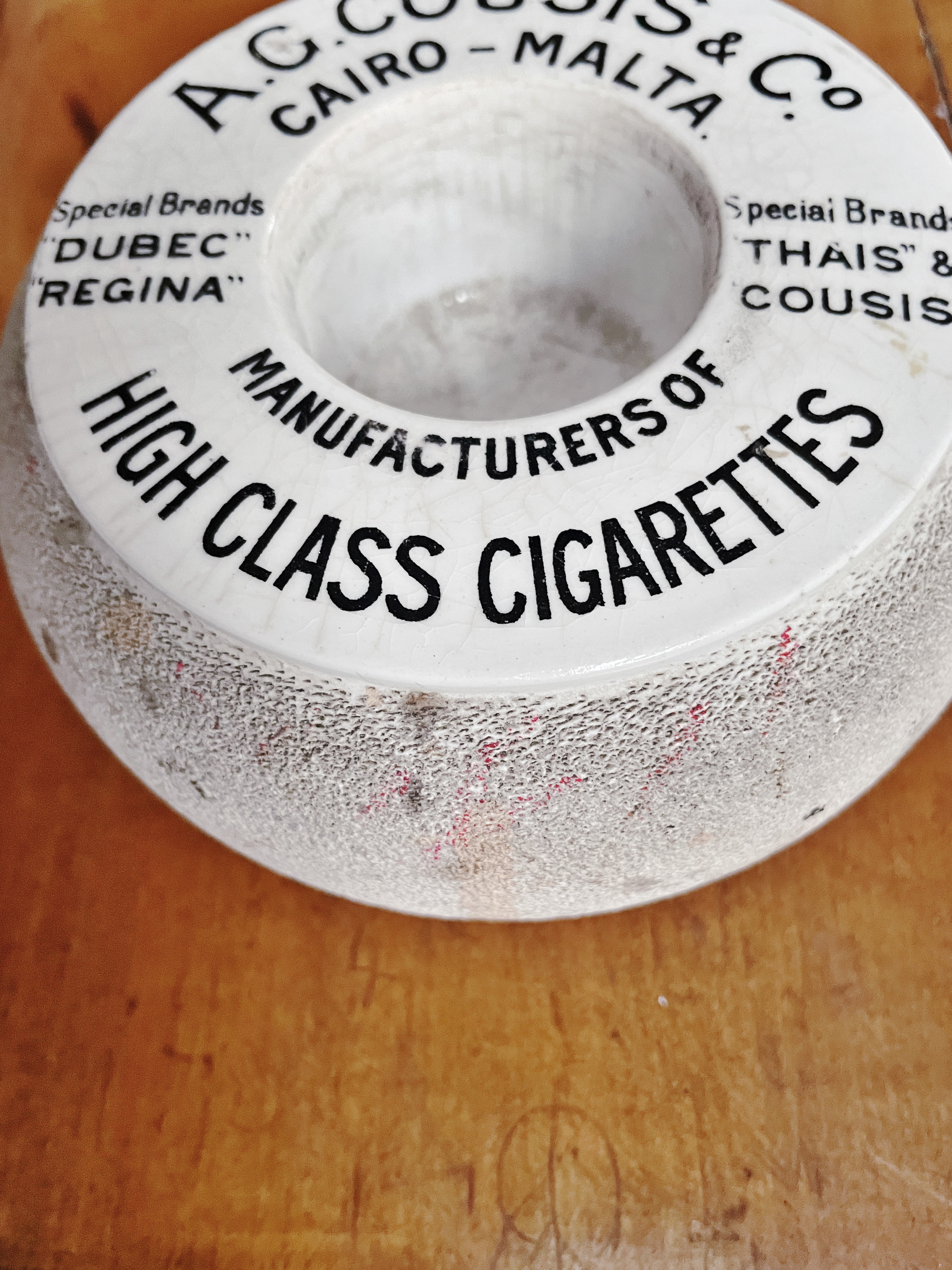 Antique English Cigarette Advertising Match Striker