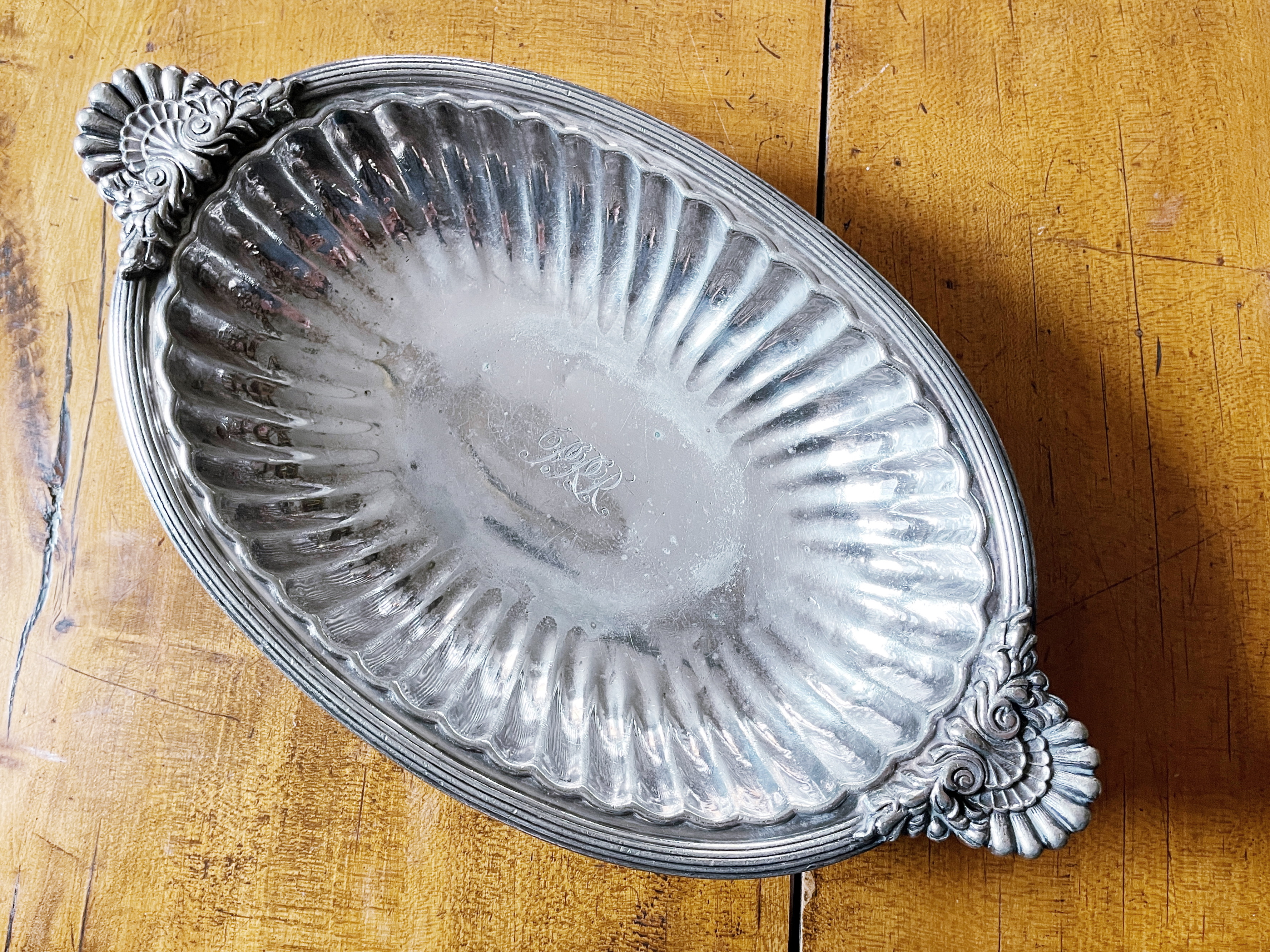 Antique Silver Plated Pennsylvania Railroad Footed Serving Dish