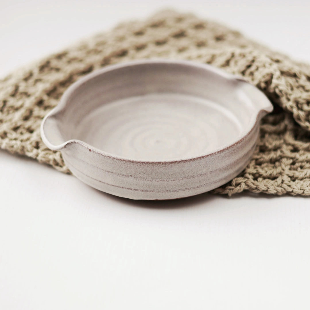 Off-White Stoneware Brie Baker