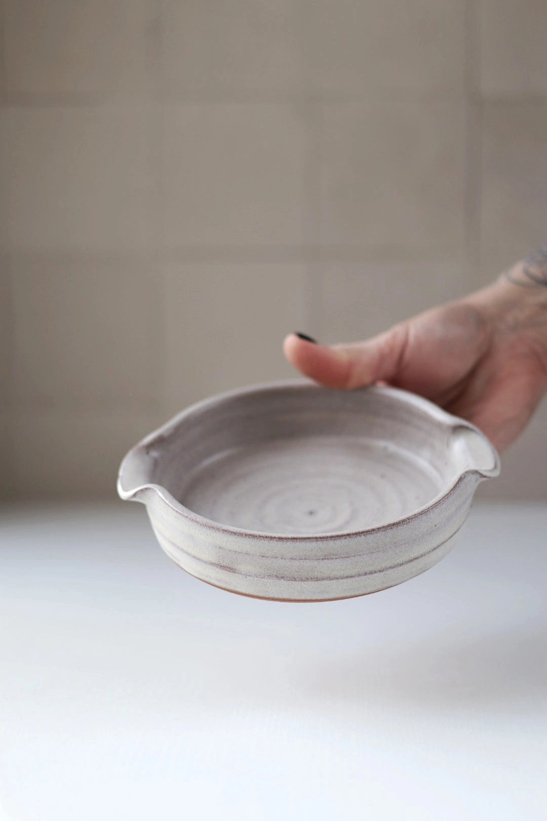 Off-White Stoneware Brie Baker