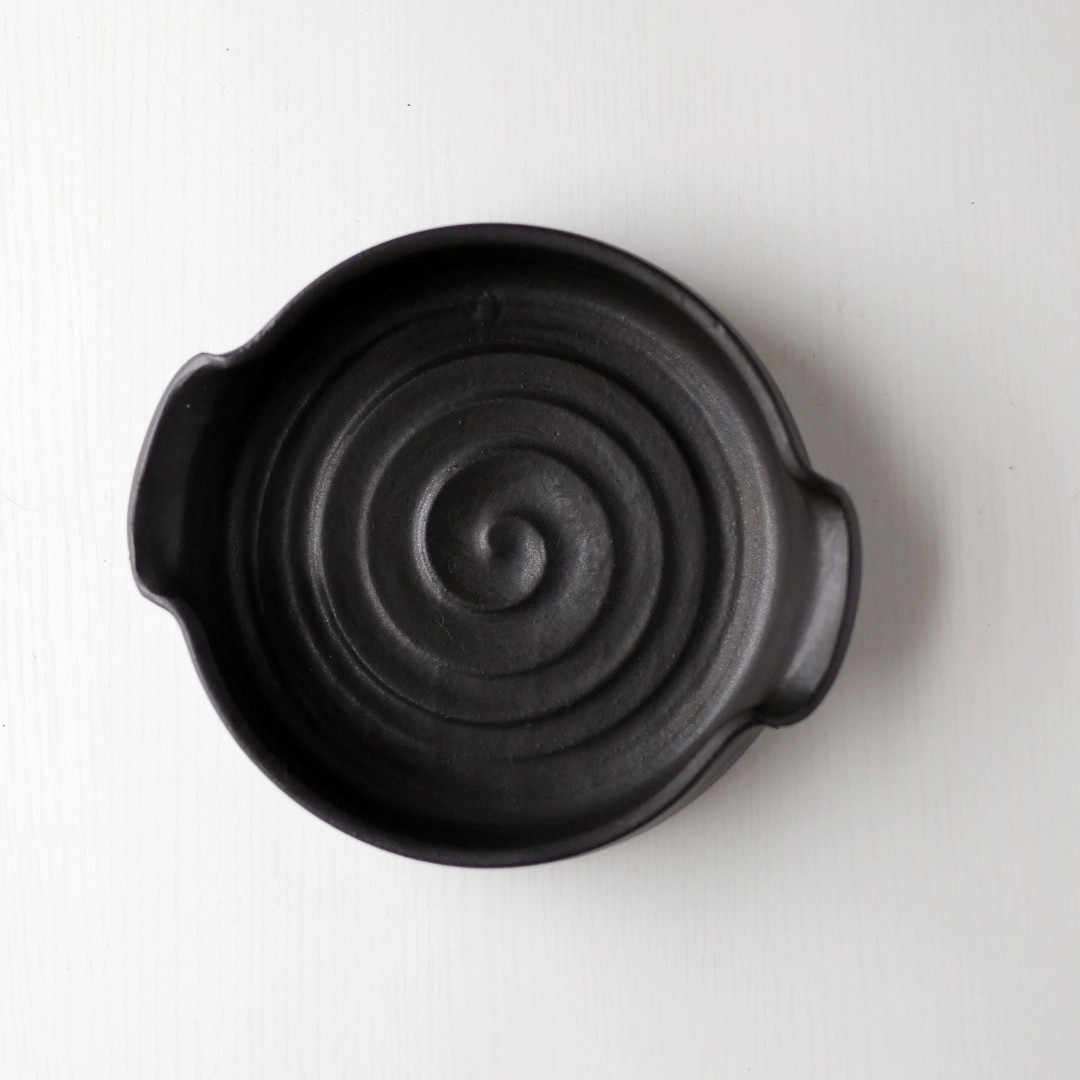Black Stoneware Brie Baker