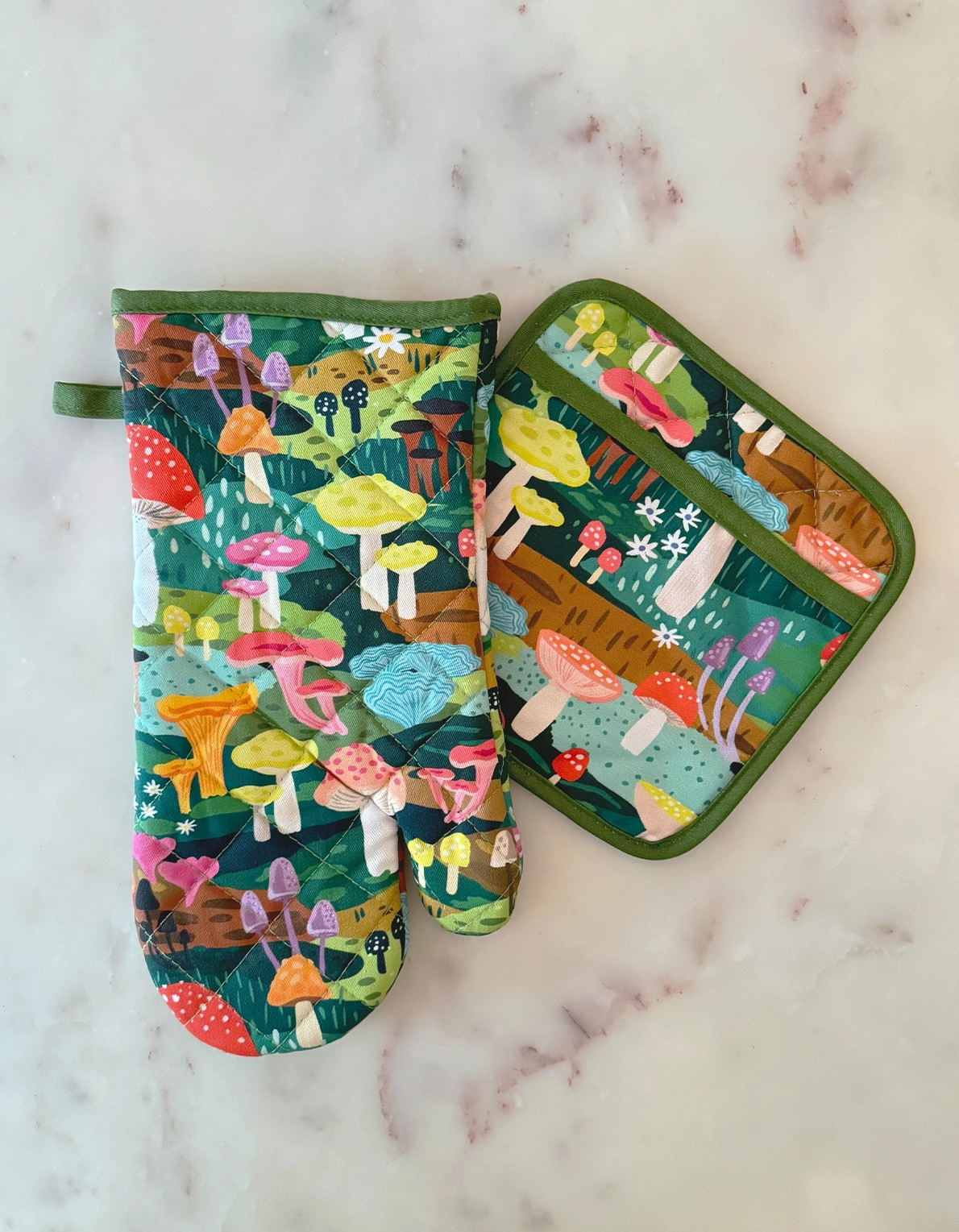 Idlewild Co. Mushroom Heaven Oven Mitt and Pot Holder