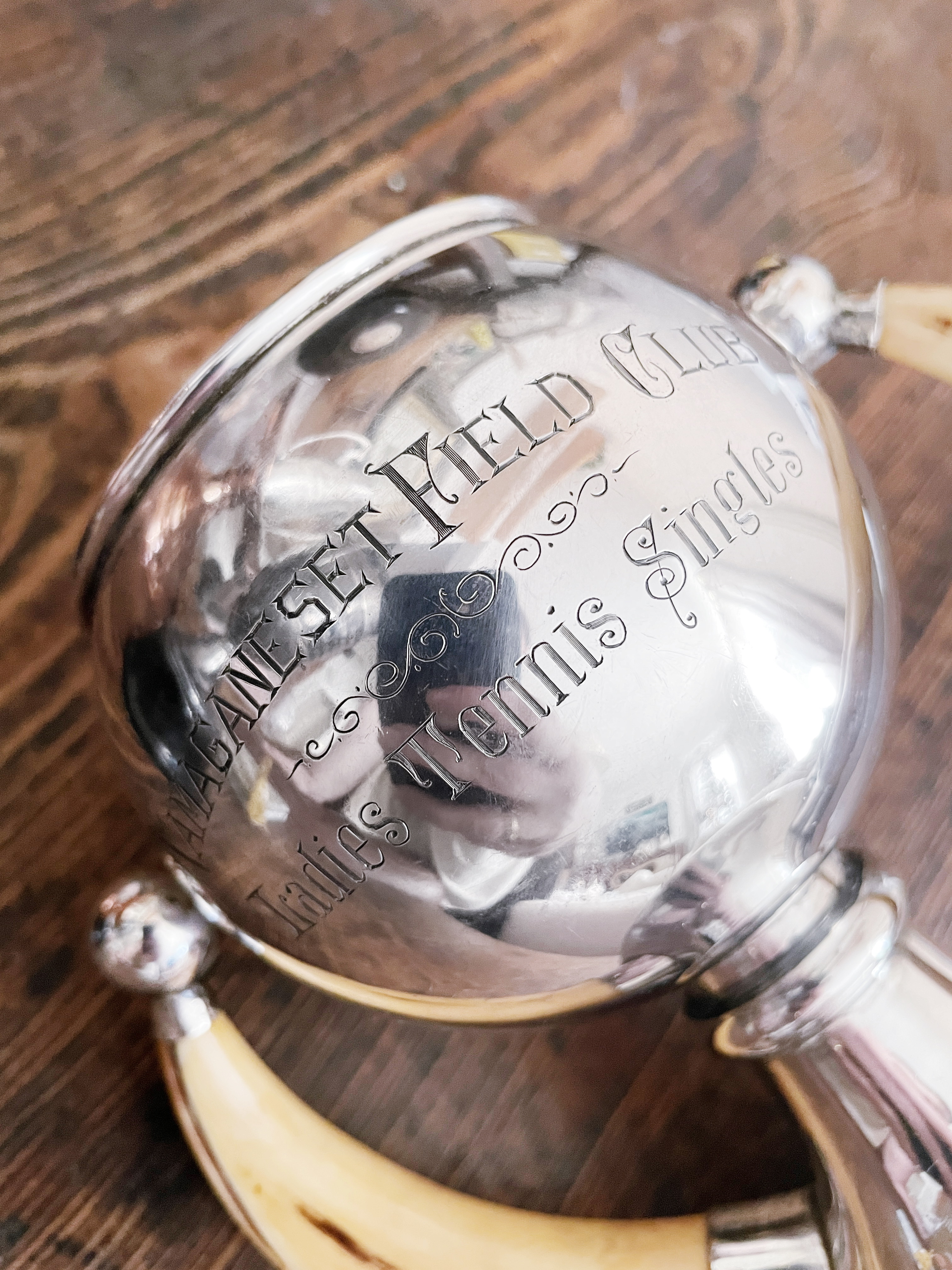 1910s Sterling Silver East Hampton NY Ladies Tennis Trophy Cup