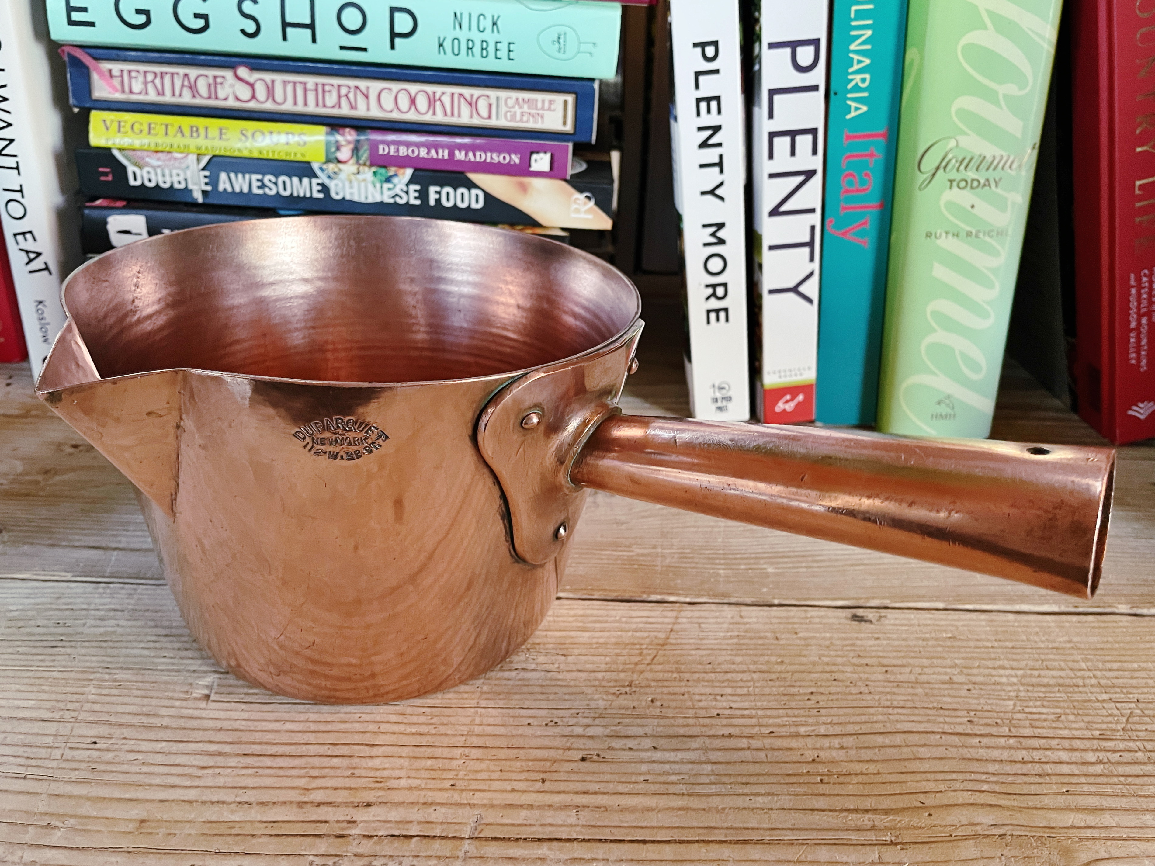 Antique Duparquet Copper Sugar Pot