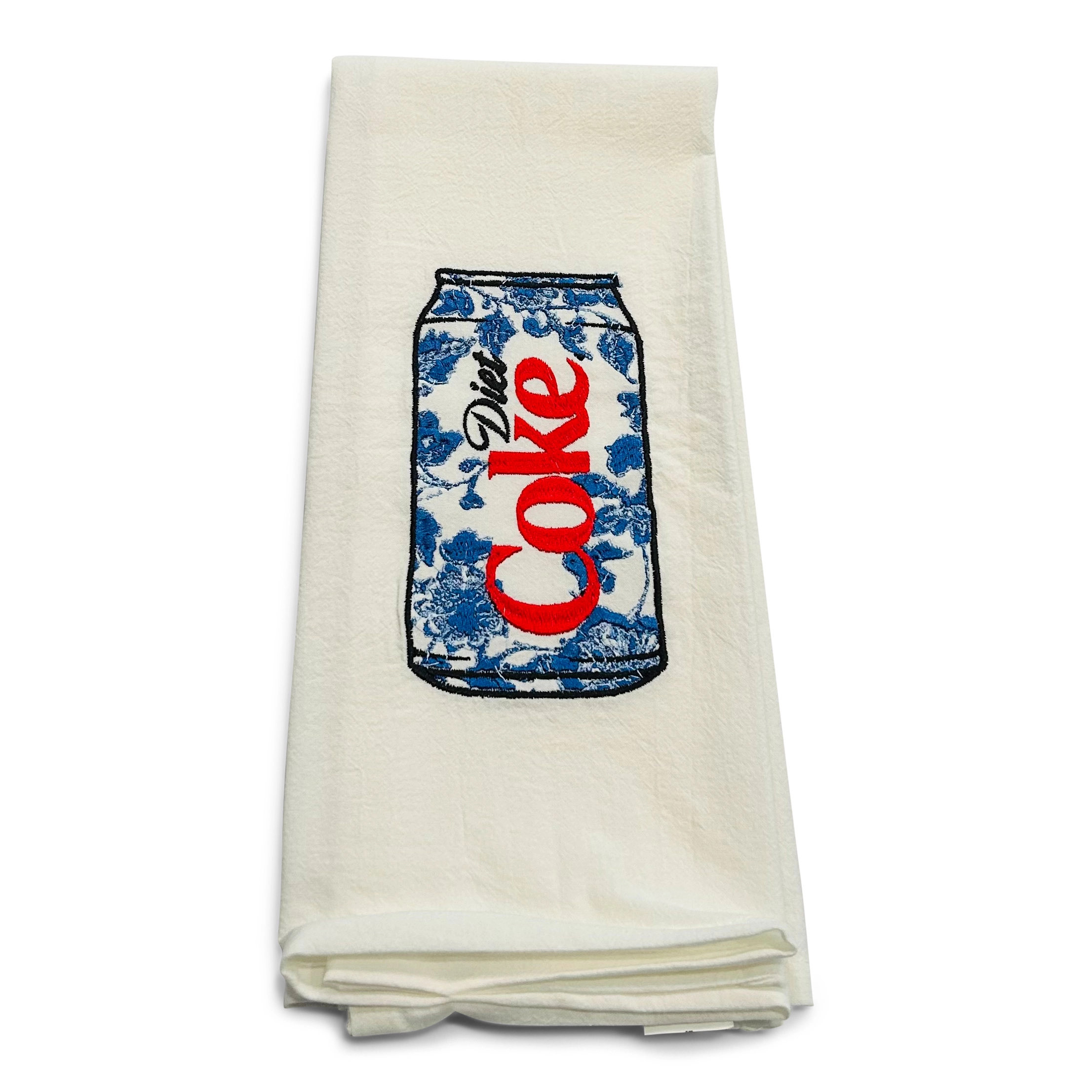 Embroidered Chinoiserie Diet Coke Towel