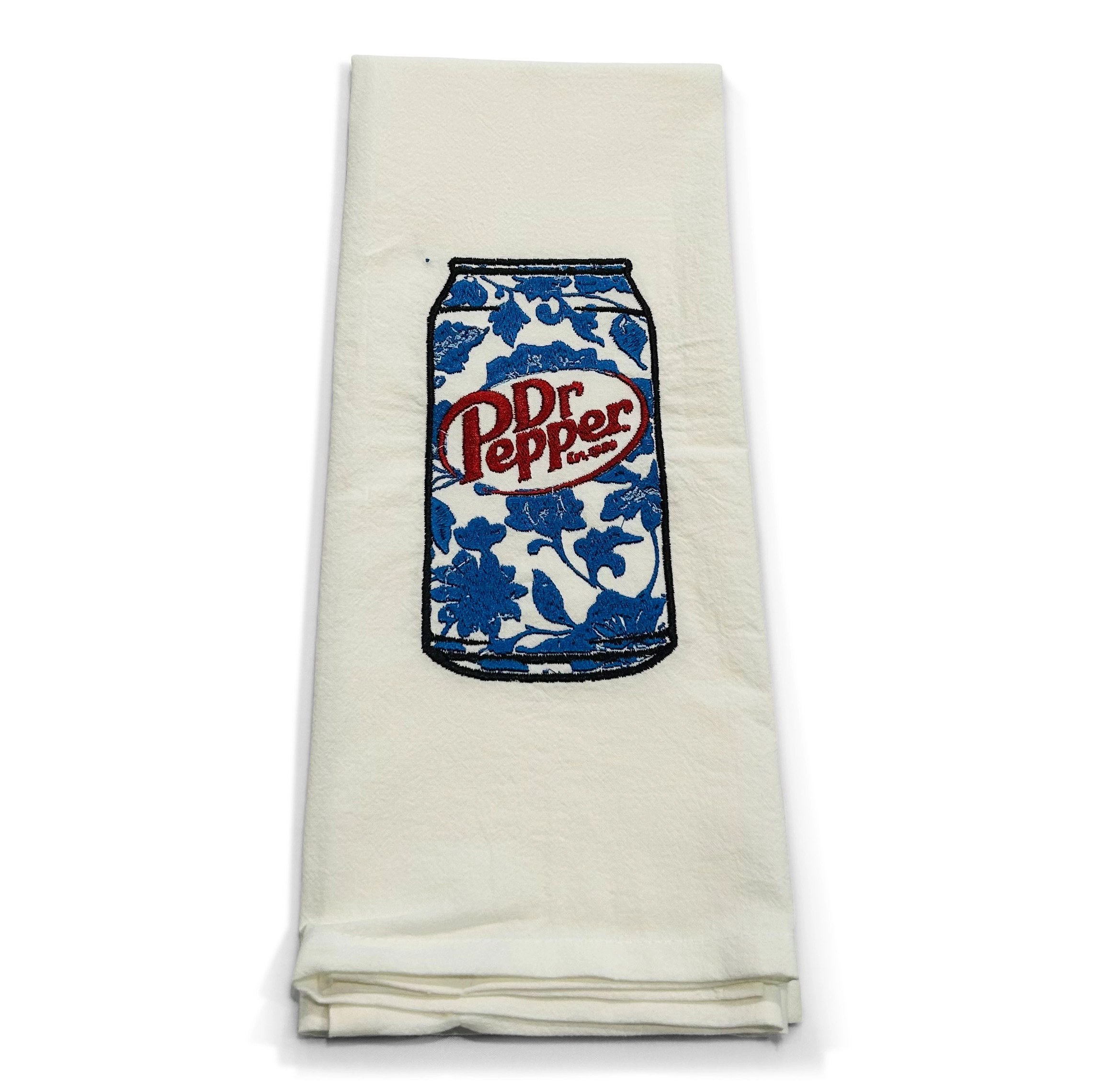 Embroidered Chinoiserie Dr Pepper Towel