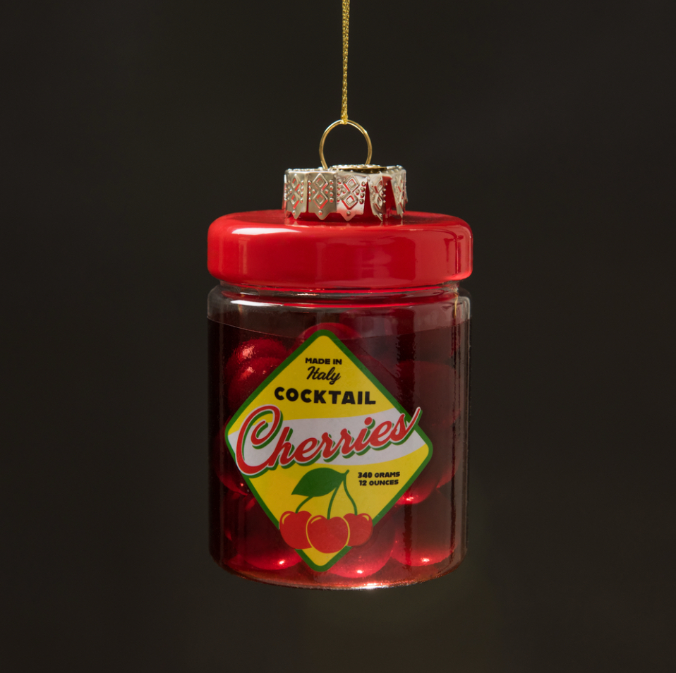 Jar of Cocktail Cherries Holiday Ornament