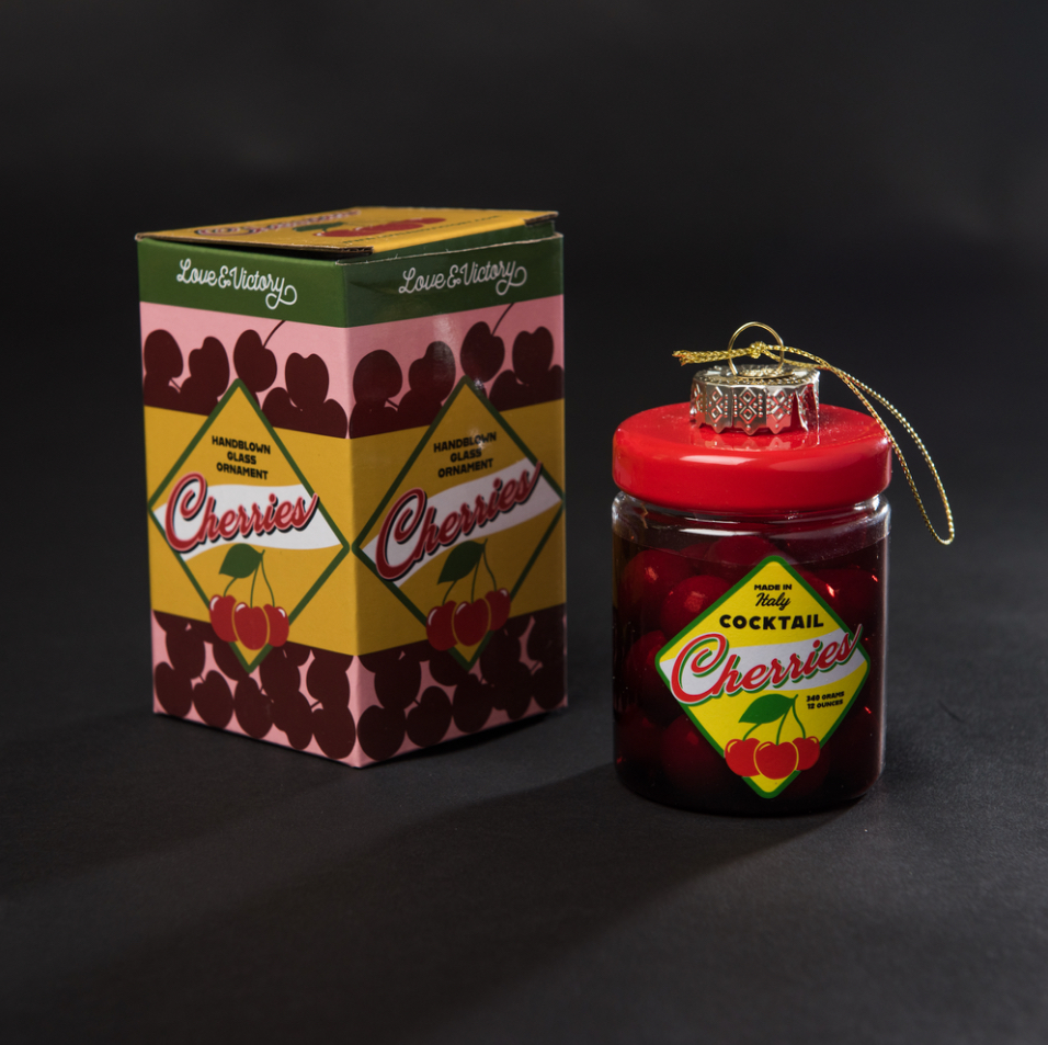 Jar of Cocktail Cherries Holiday Ornament