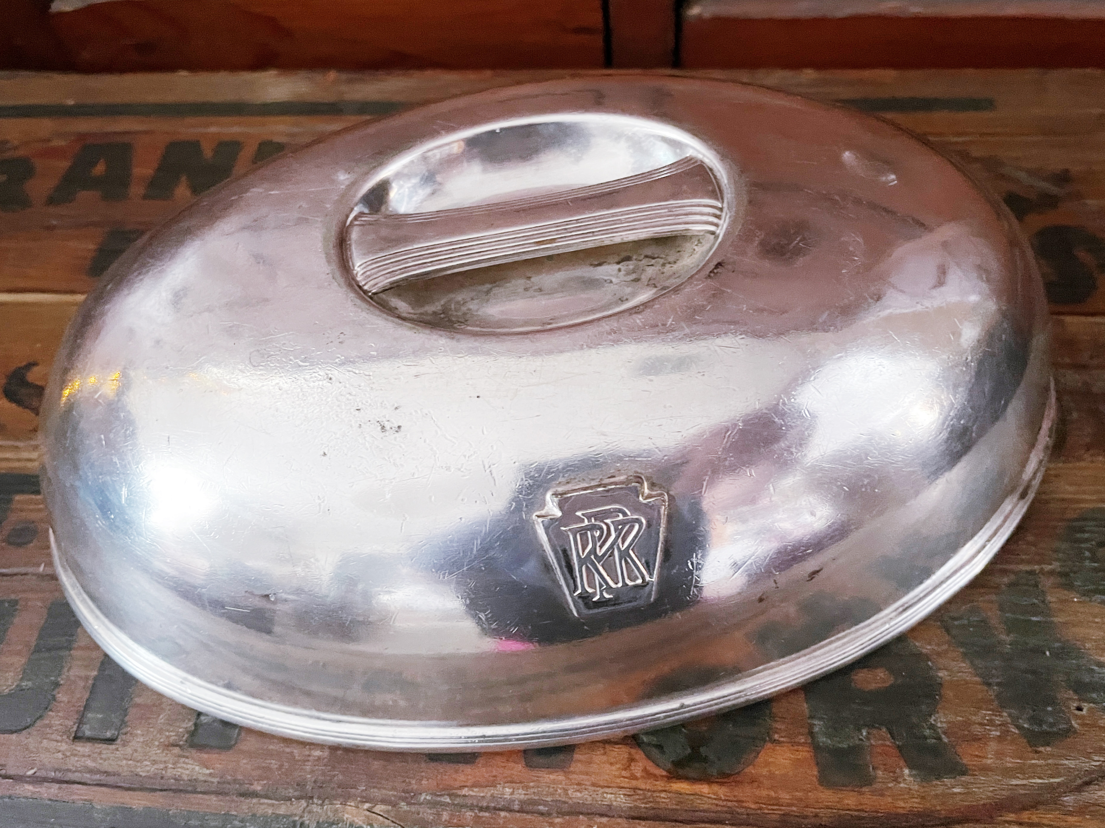 Vintage 1947 Silver Platter Cover from Pennsylvania Railroad