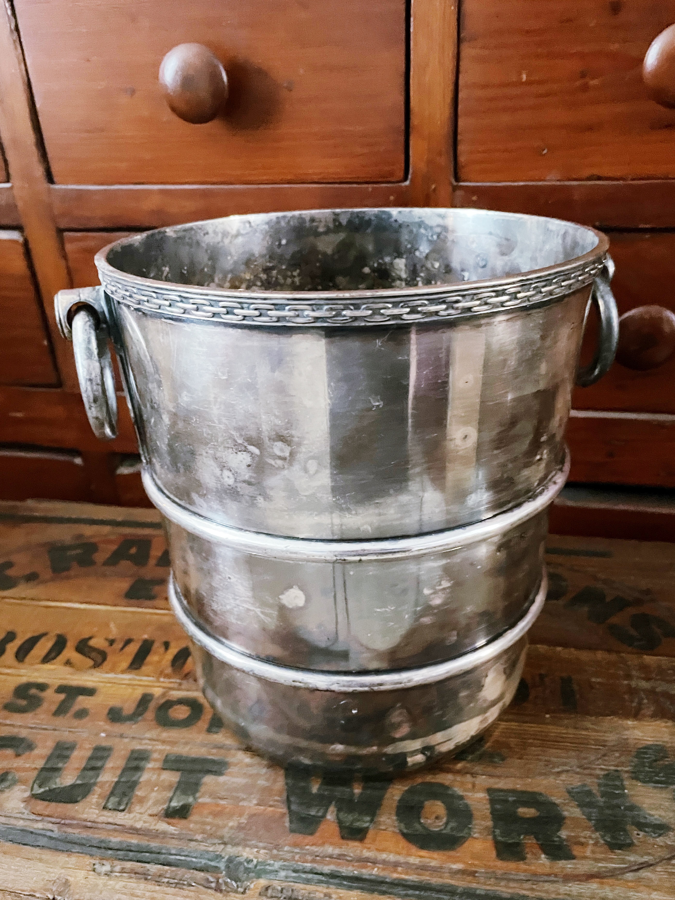 1913 Silver Champagne Bucket from a Hudson Navigation Company Steamship