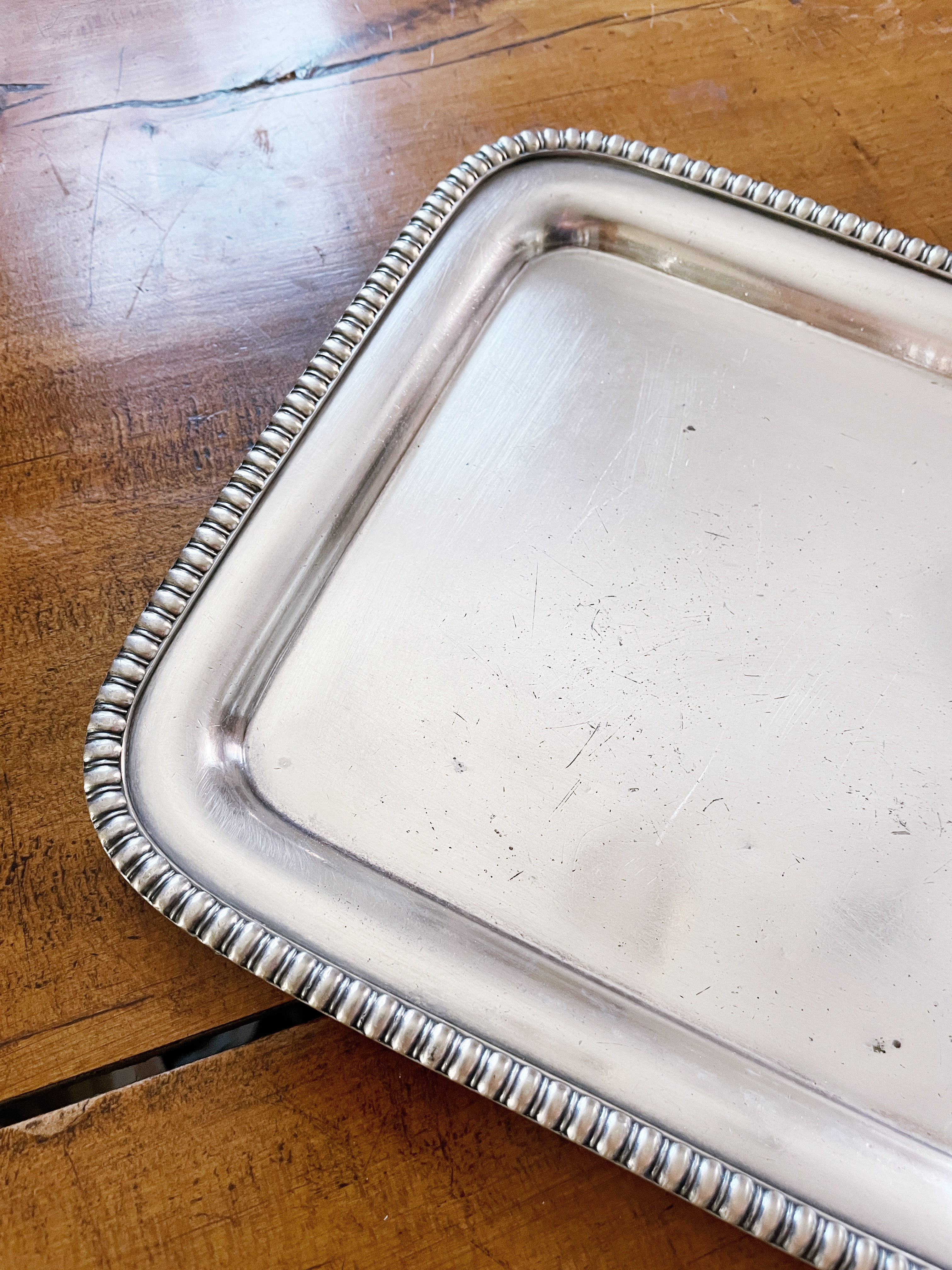 Antique Silver Serving Tray from The Schuyler Arms NYC
