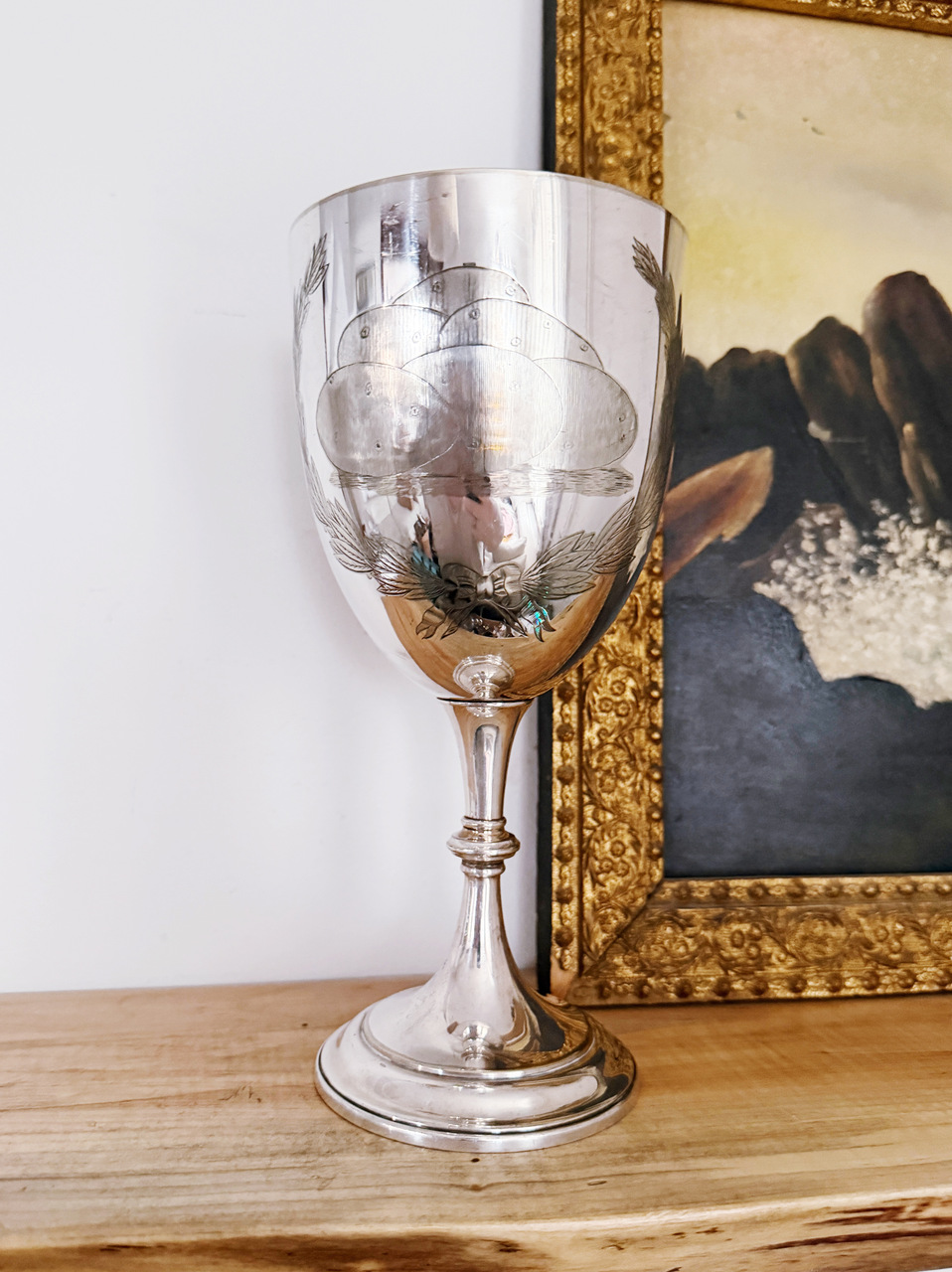 Antique 1891 English Silver Plated Potato Trophy