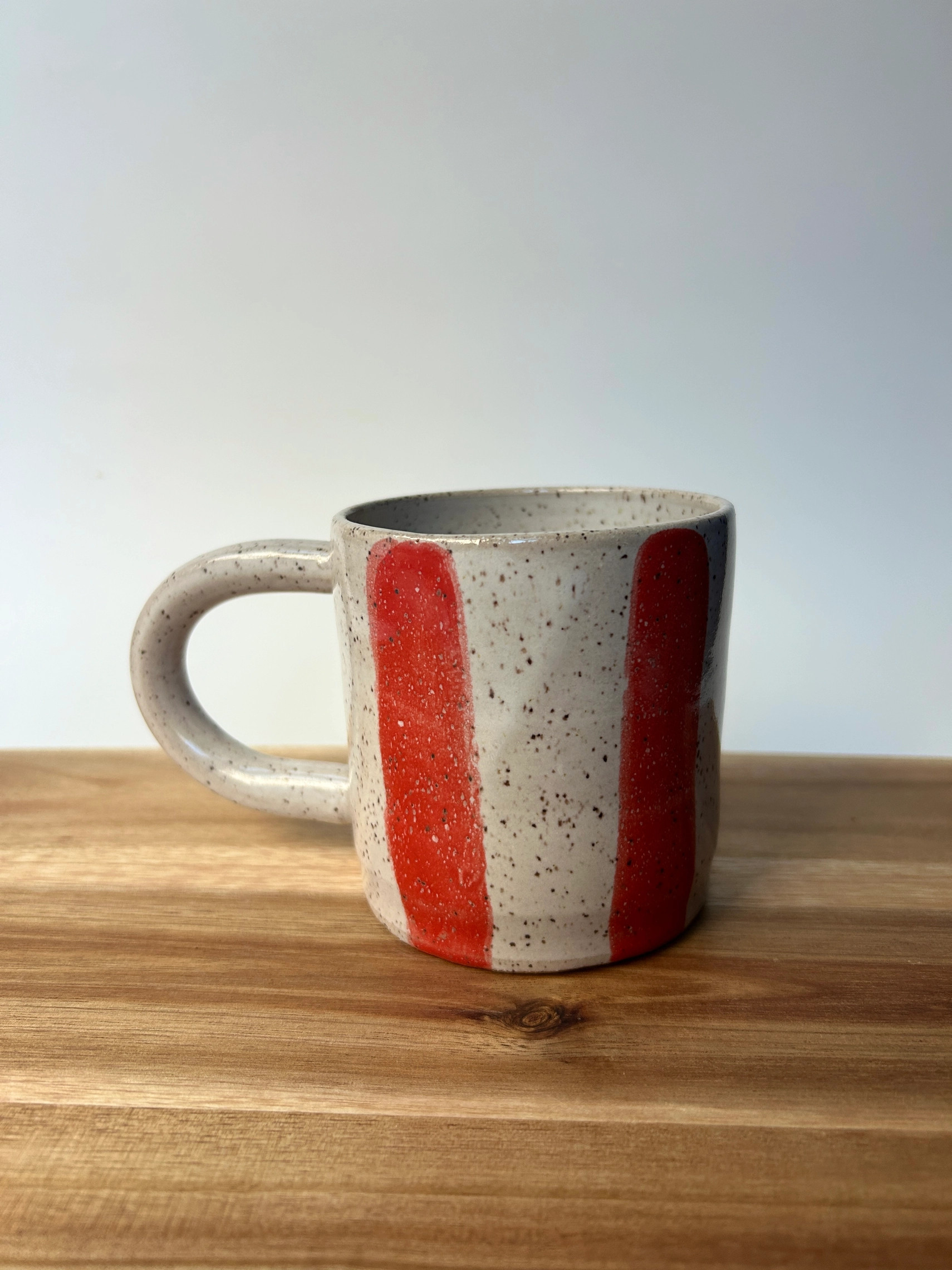 Big Red Stripes Stoneware Mug