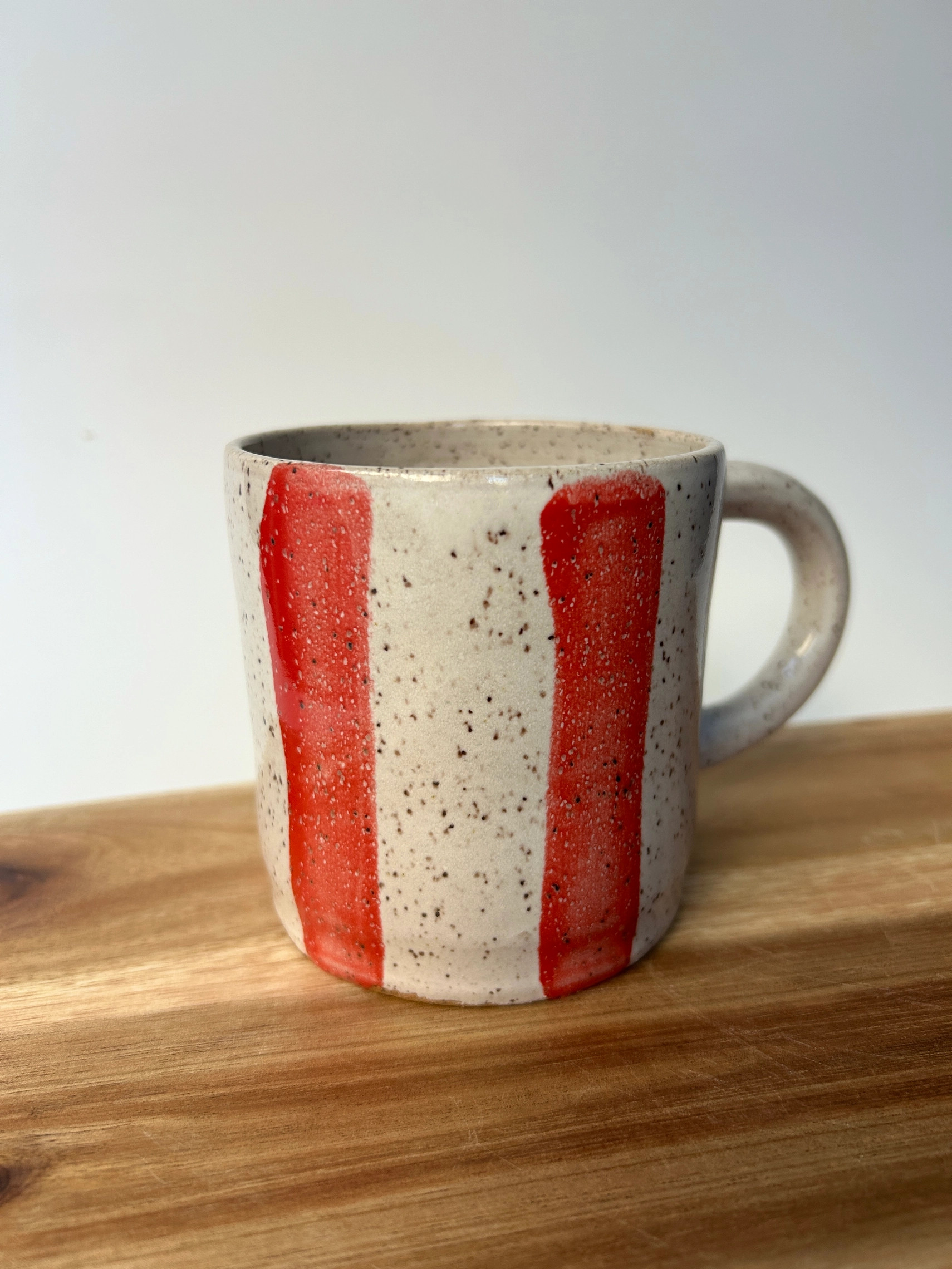 Big Red Stripes Stoneware Mug