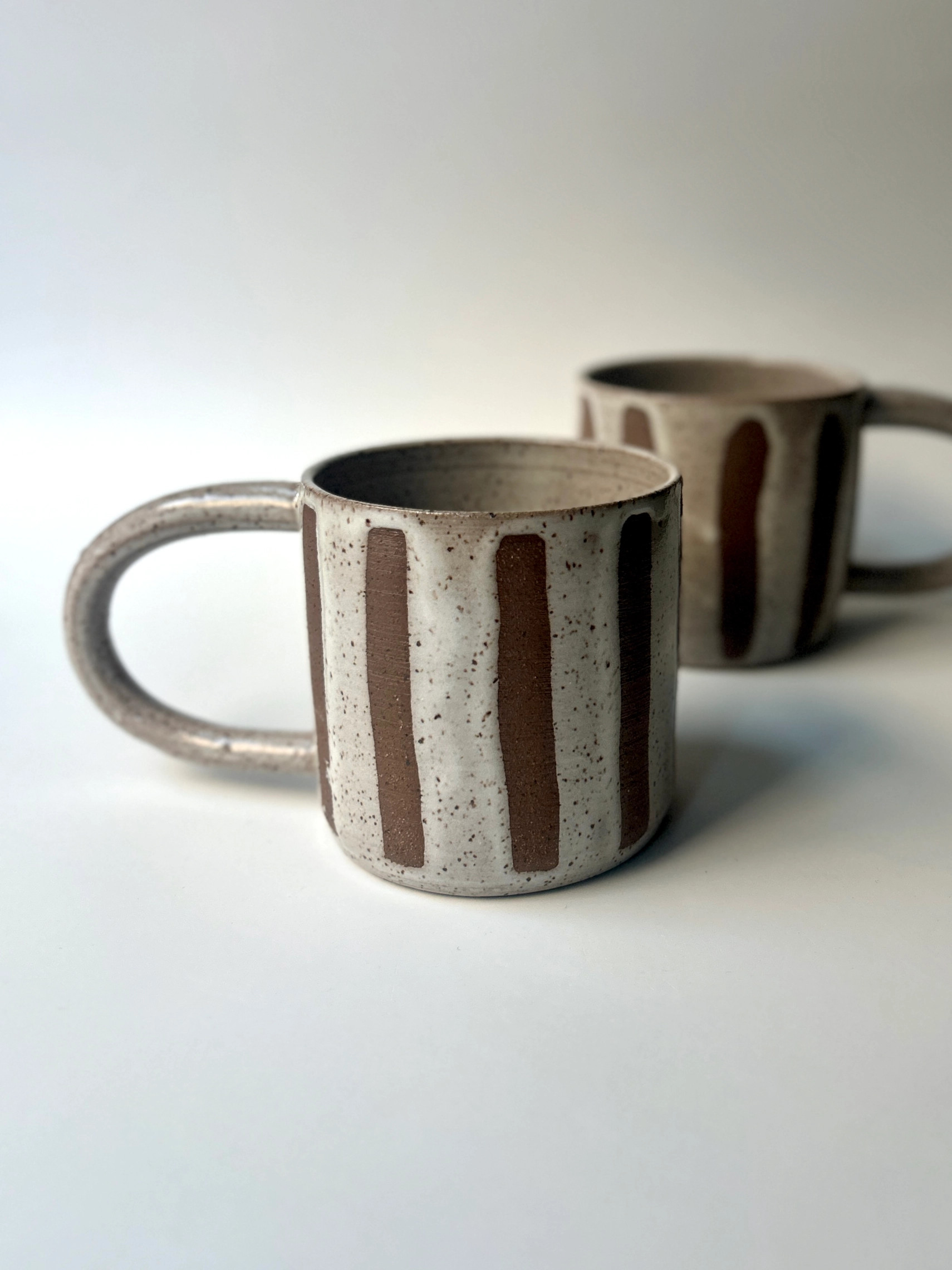 Raw Stripes Stoneware Mug