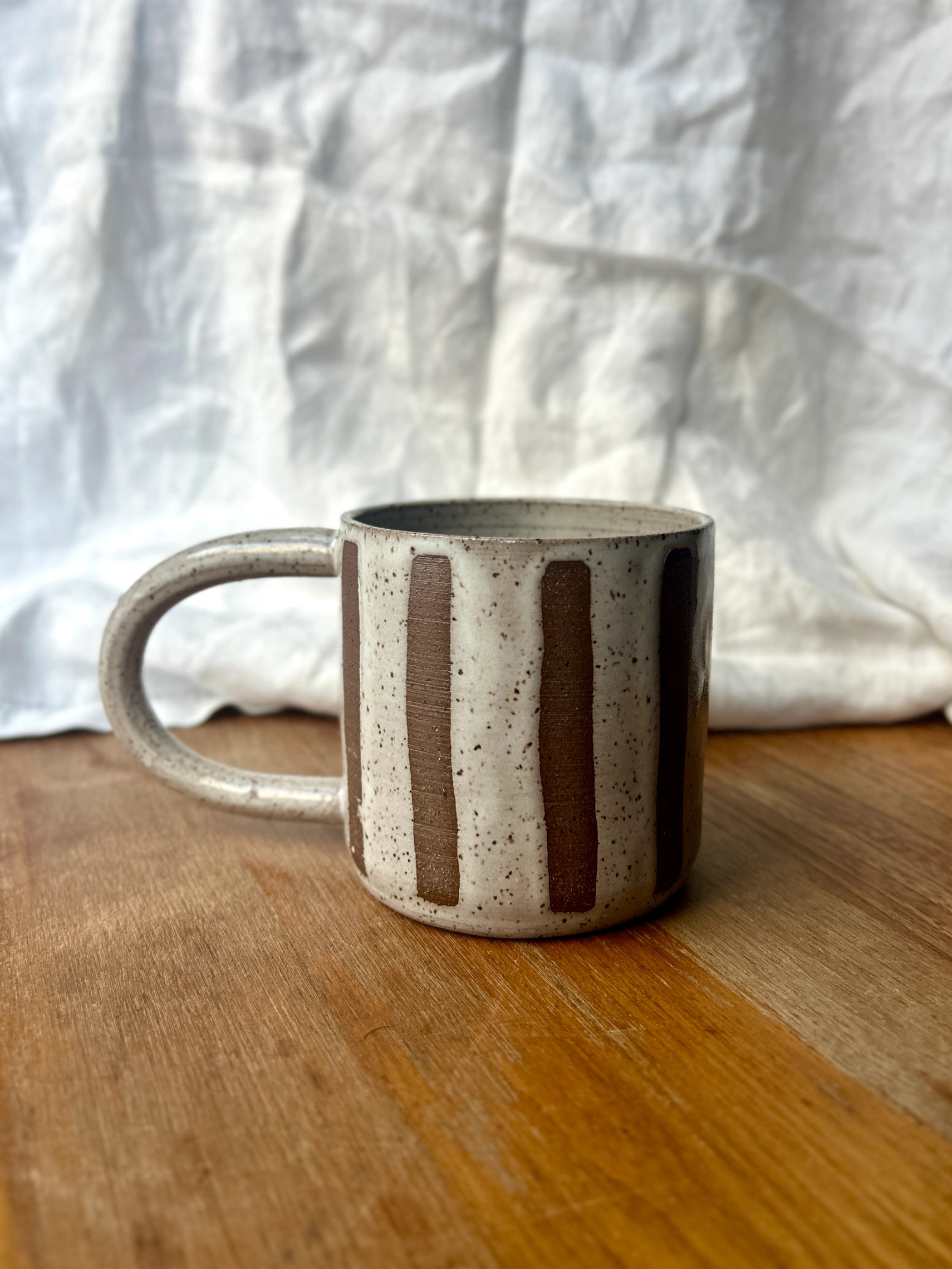 Raw Stripes Stoneware Mug
