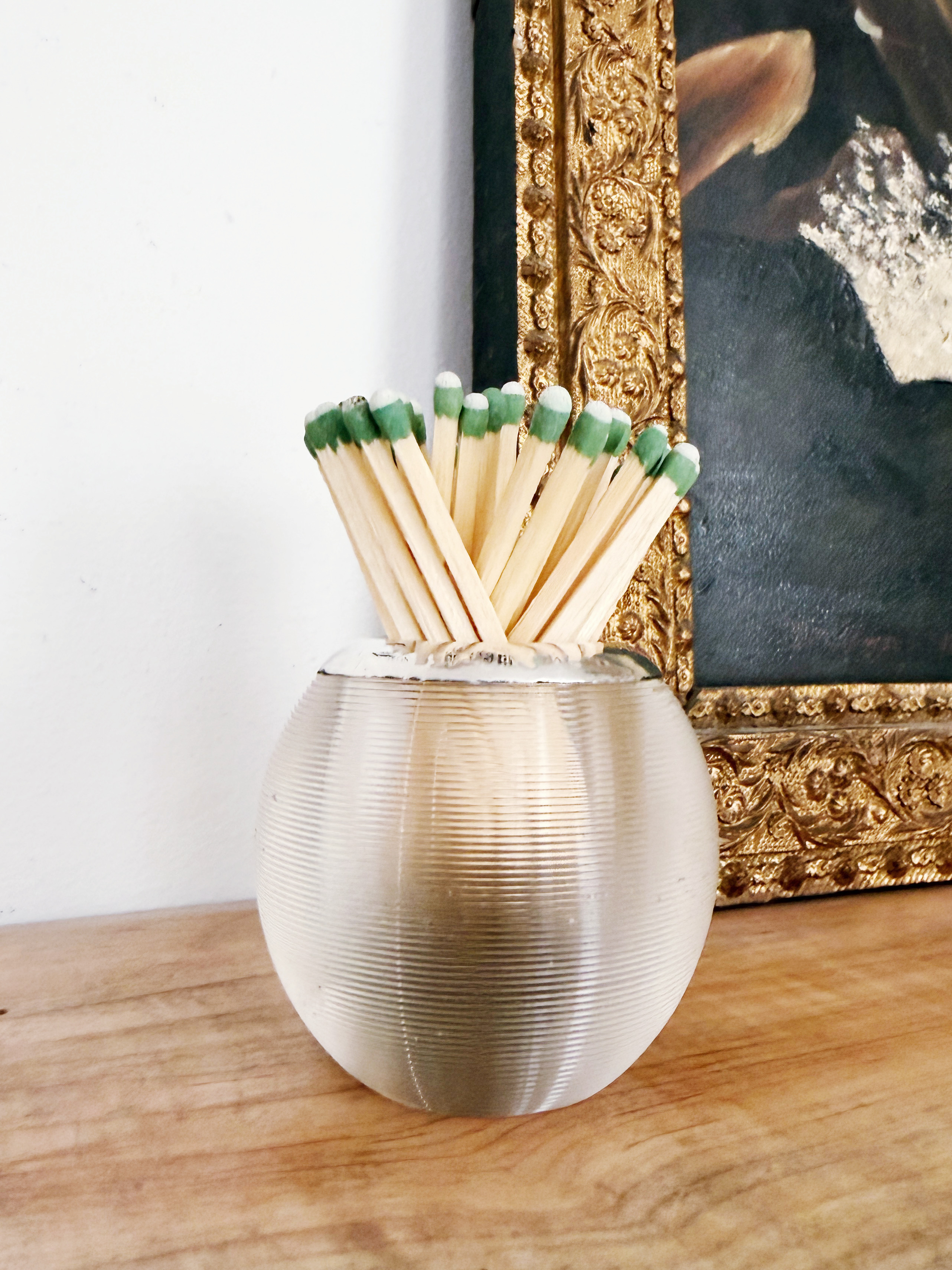 1903 English Sterling & Glass Match Striker