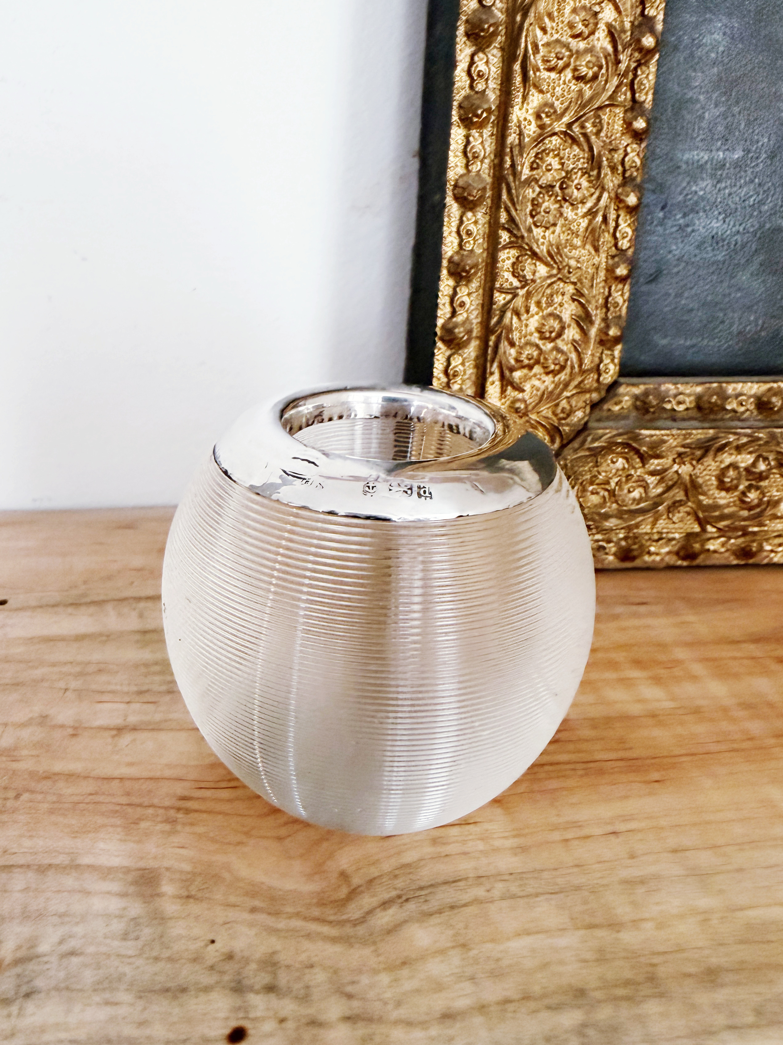 1903 English Sterling & Glass Match Striker