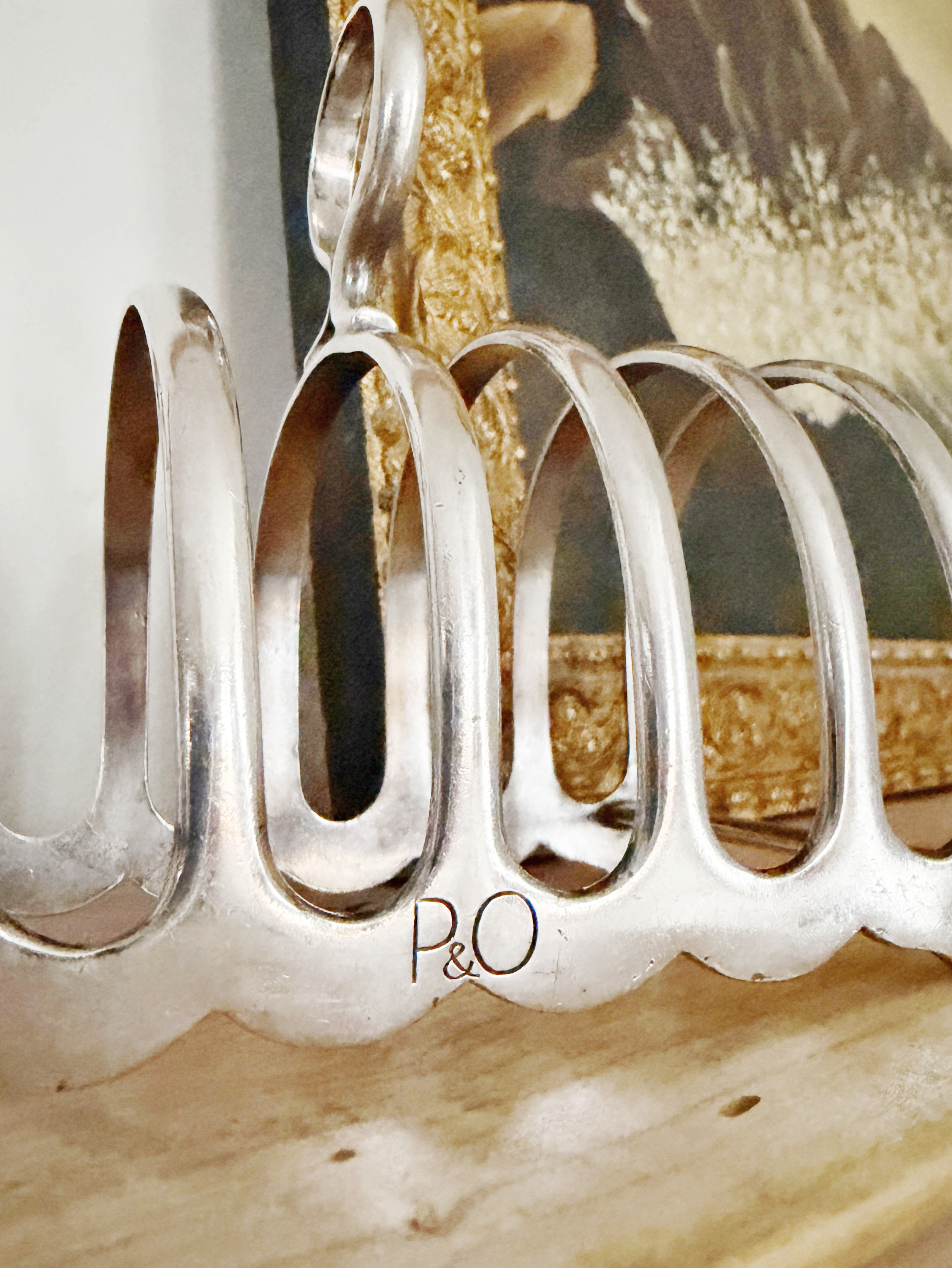 Antique English P&O Steamship Silver Plated Toast Rack