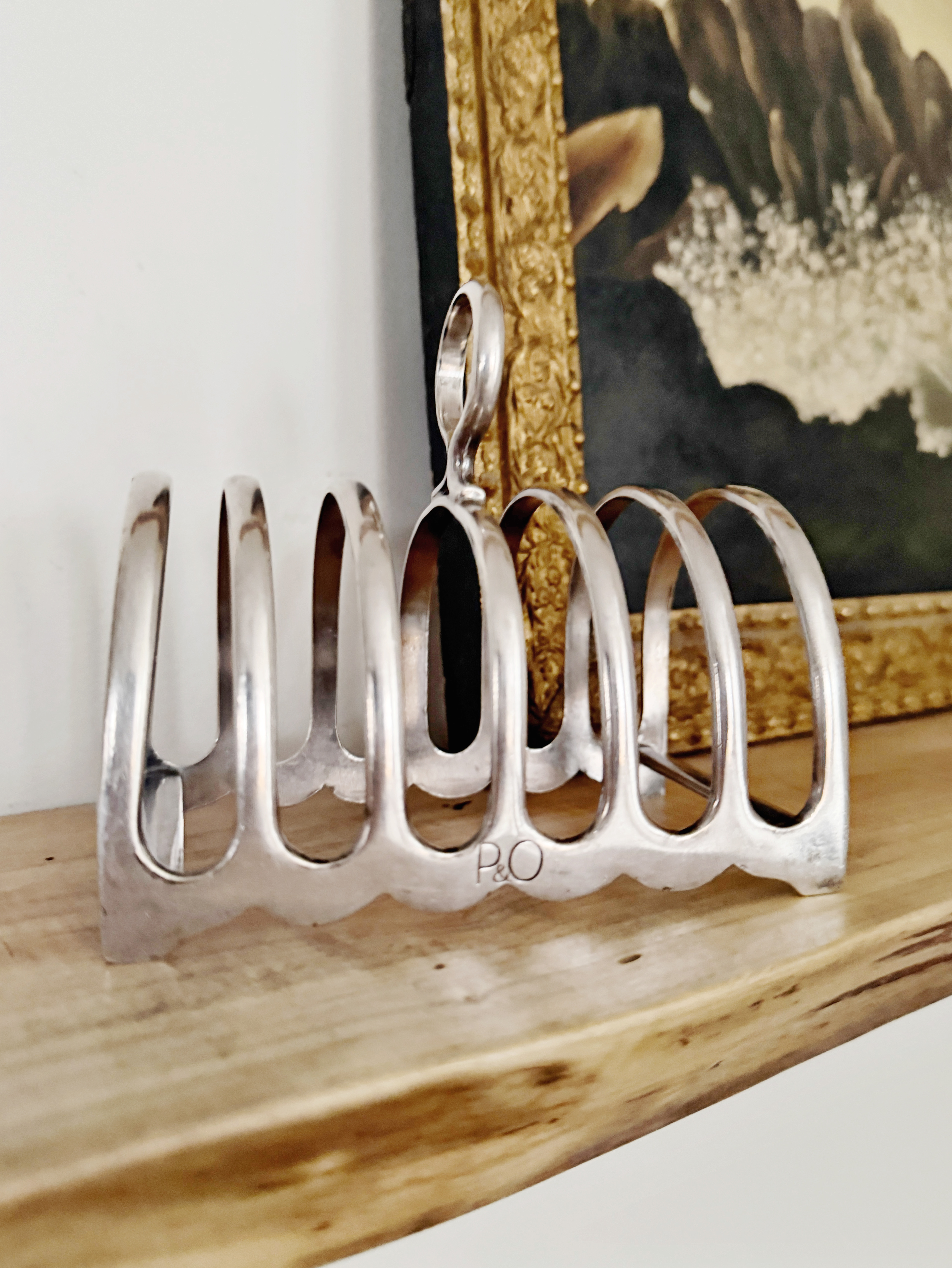 Antique English P&O Steamship Silver Plated Toast Rack