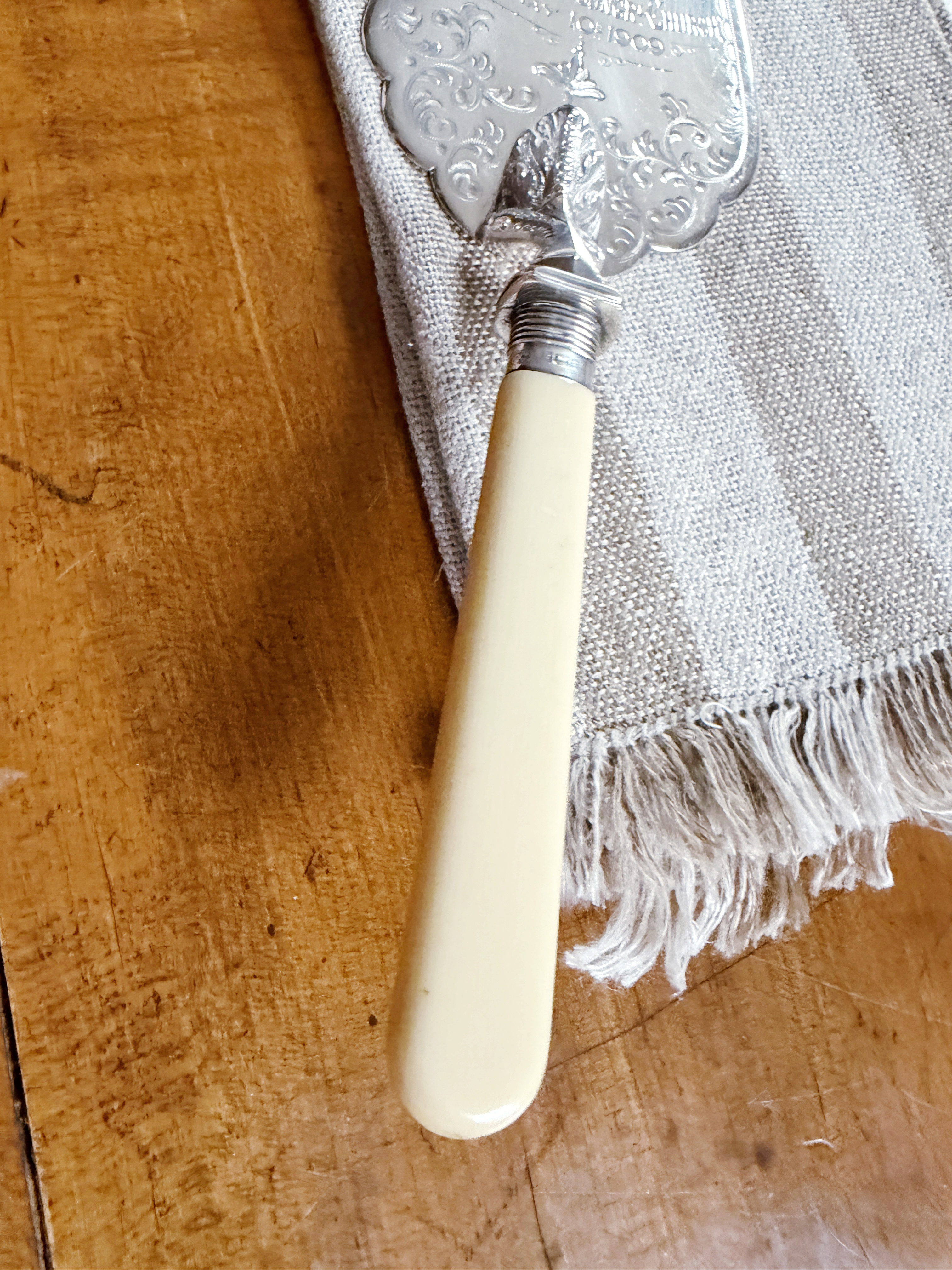 Antique 1909 English Silver Plated Presentation Trowel