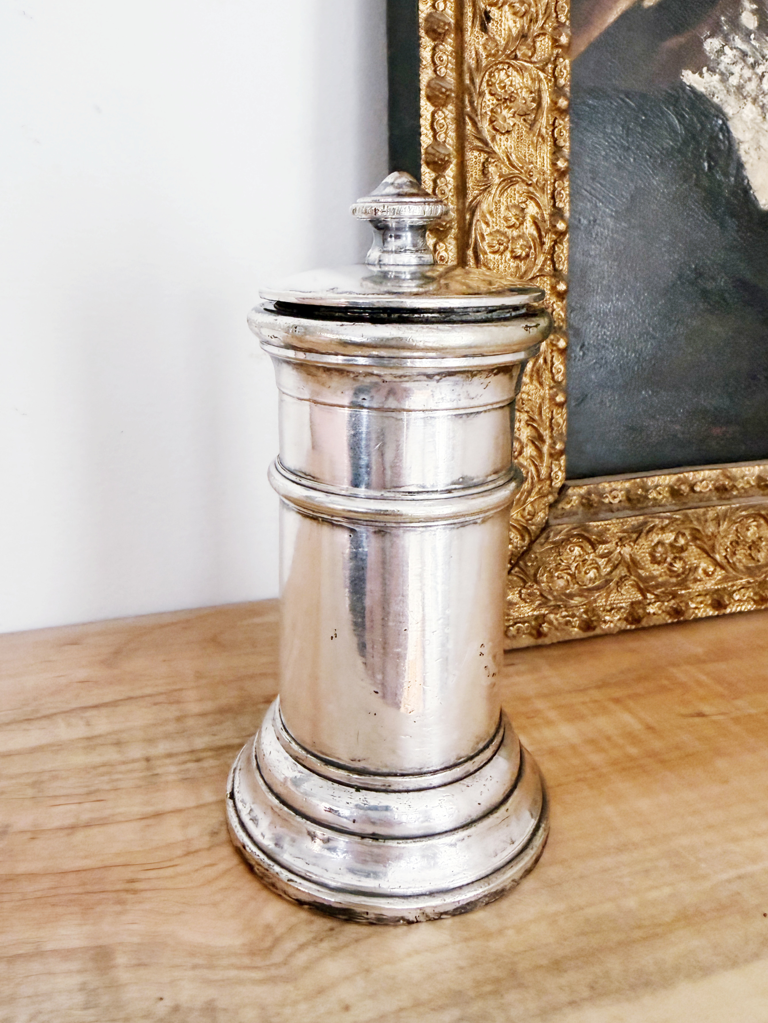 Antique Silver Plated Pepper Mill from Hotel Bristol in Monaco