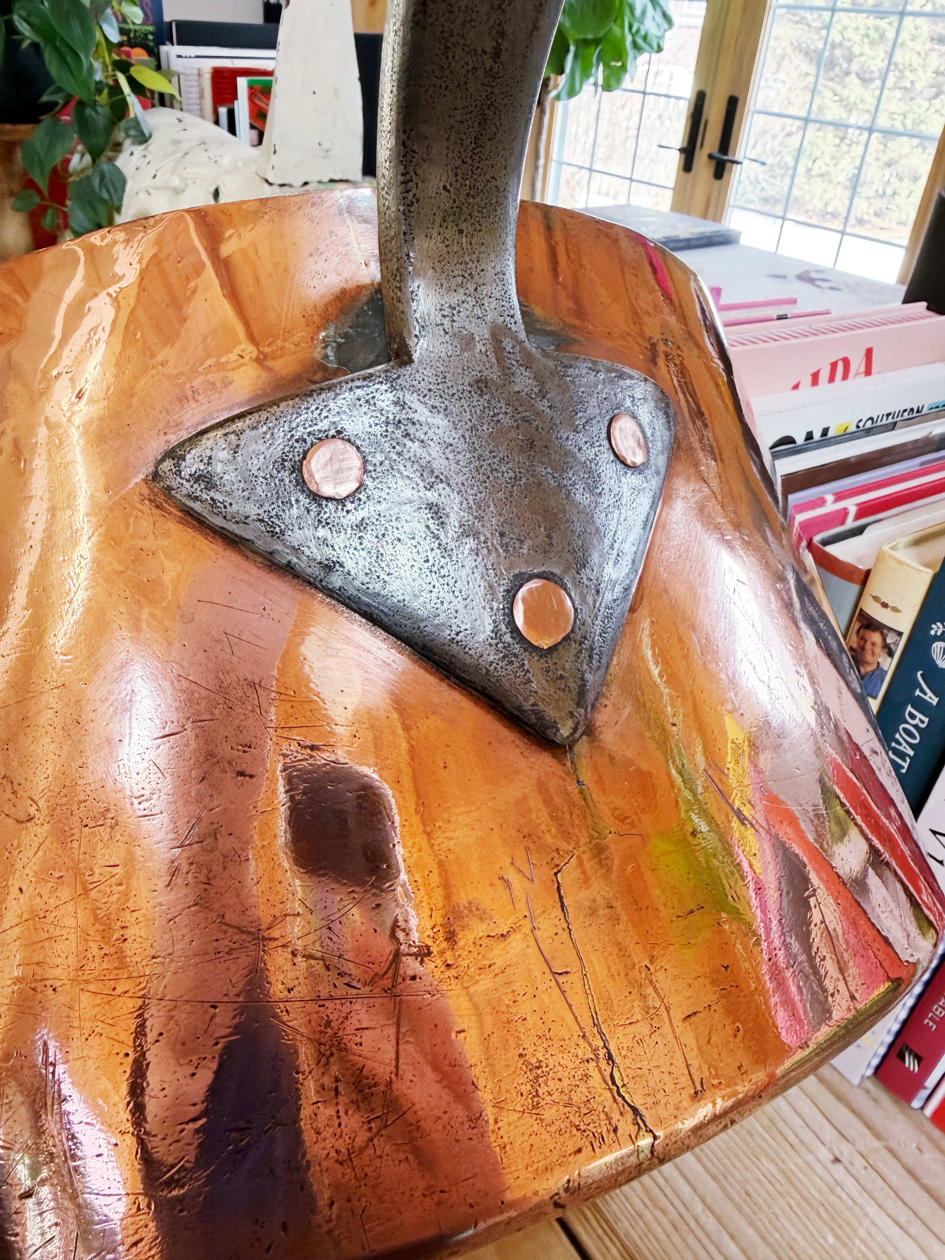 Big Antique English Copper Pot with Royal Coronet Engraving