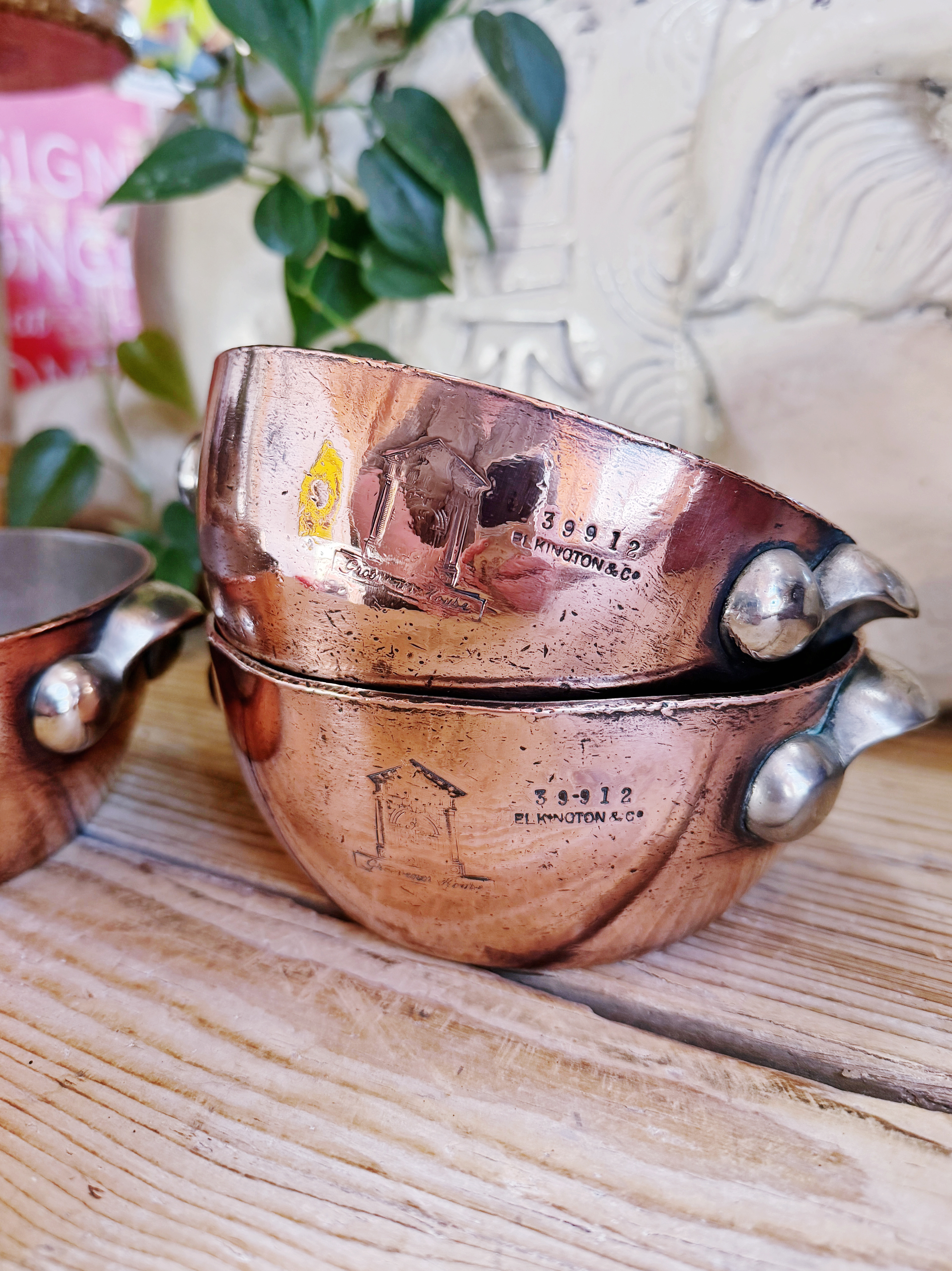 Antique English Copper Bowl From Grosvenor Hotel London