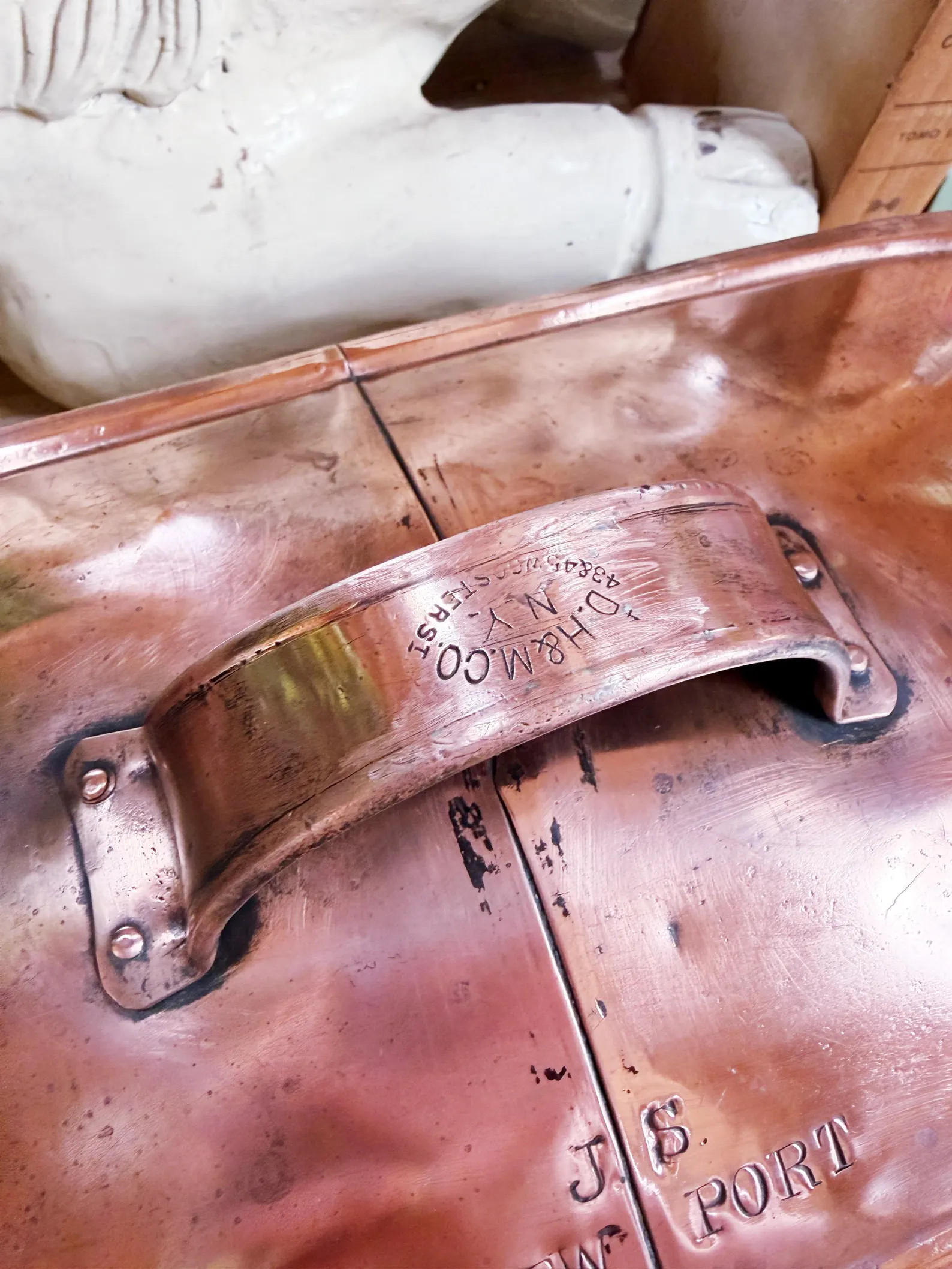 Antique Duparquet Copper Fish Poacher “JS Newport”