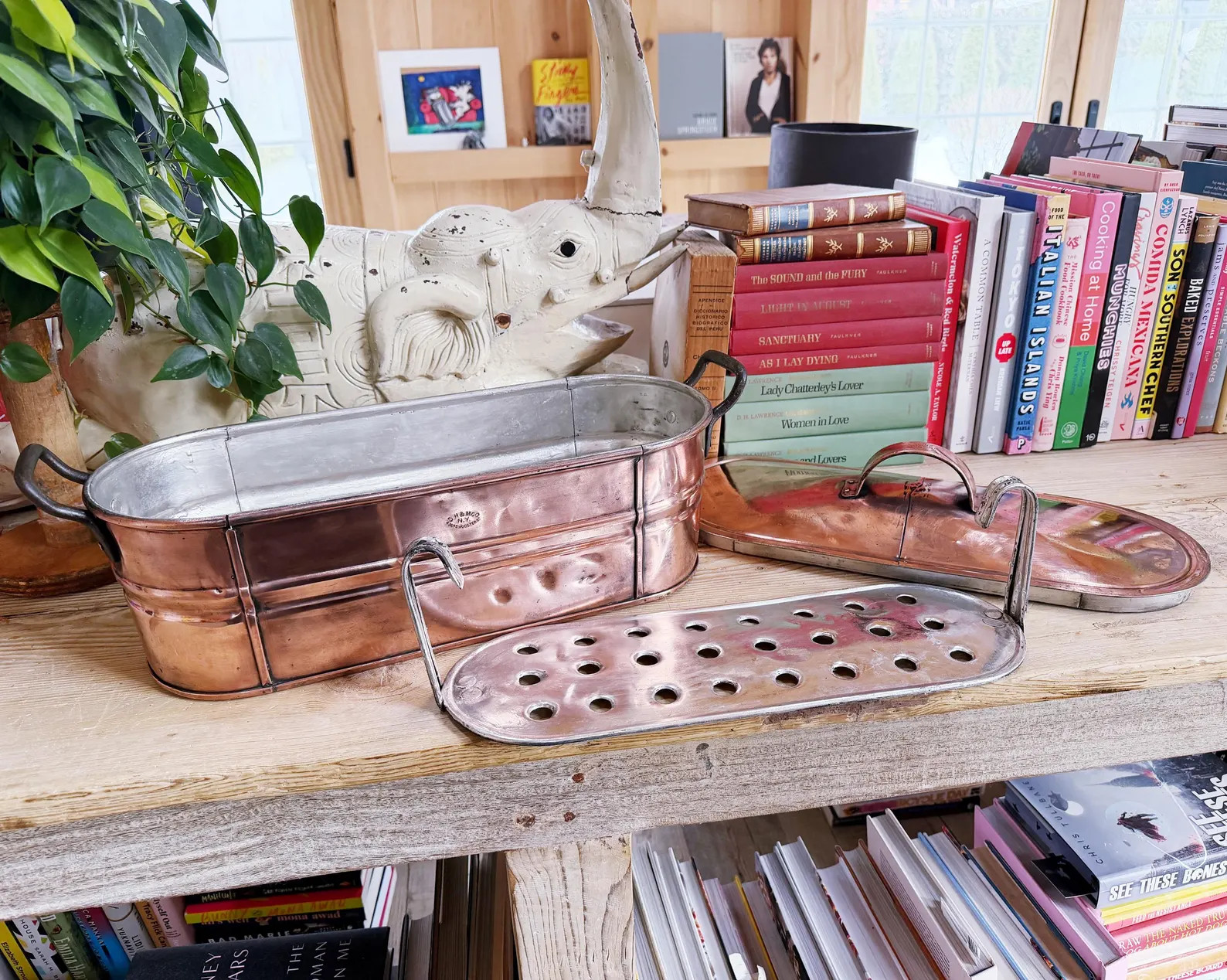 Antique Duparquet Copper Fish Poacher “JS Newport”